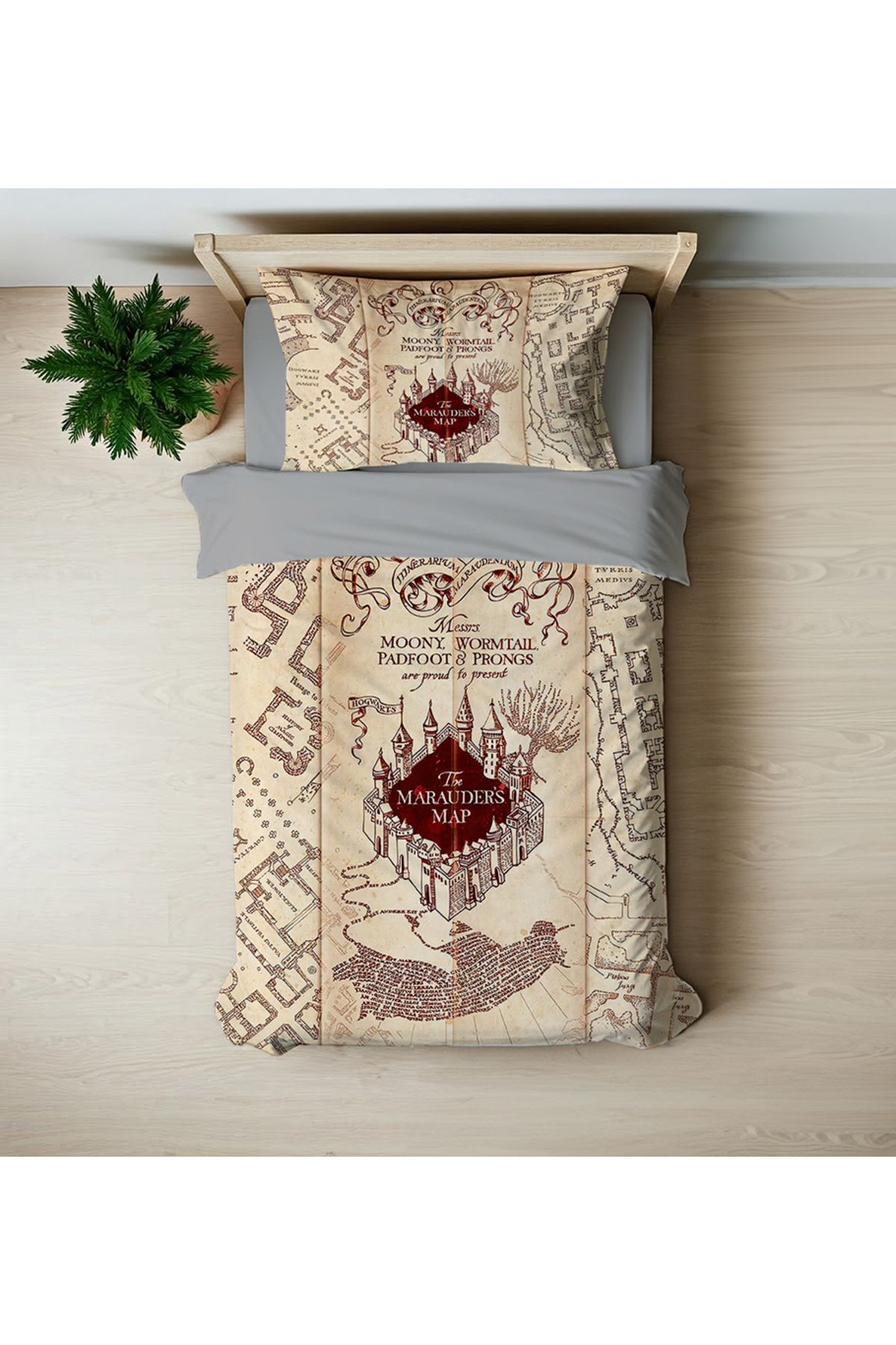 hediyechy GİFT DUVET COVER MARAUDERS MAP Temalı 3d Dijital Baskılı Tek Kişilik Nevresim Takımı