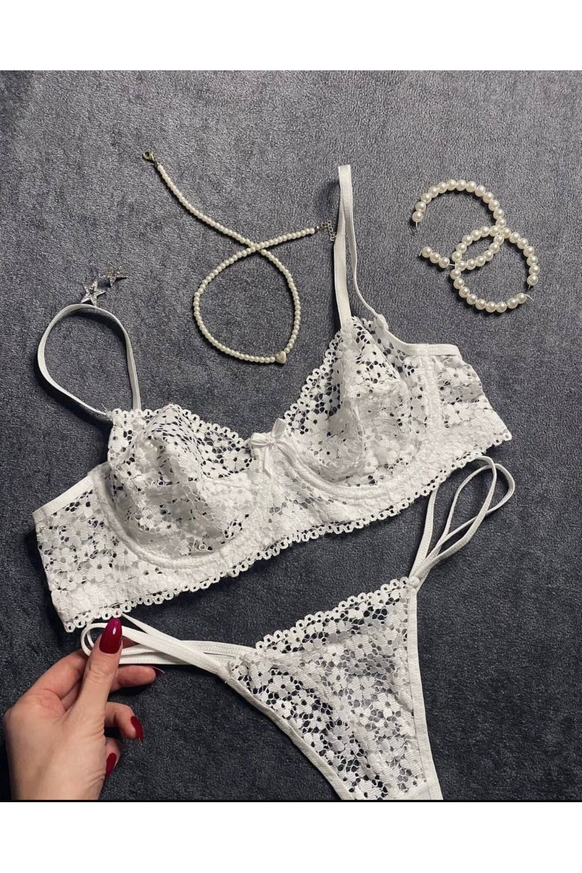 Twear Pinterest model dantelli iç çamaşır takımı