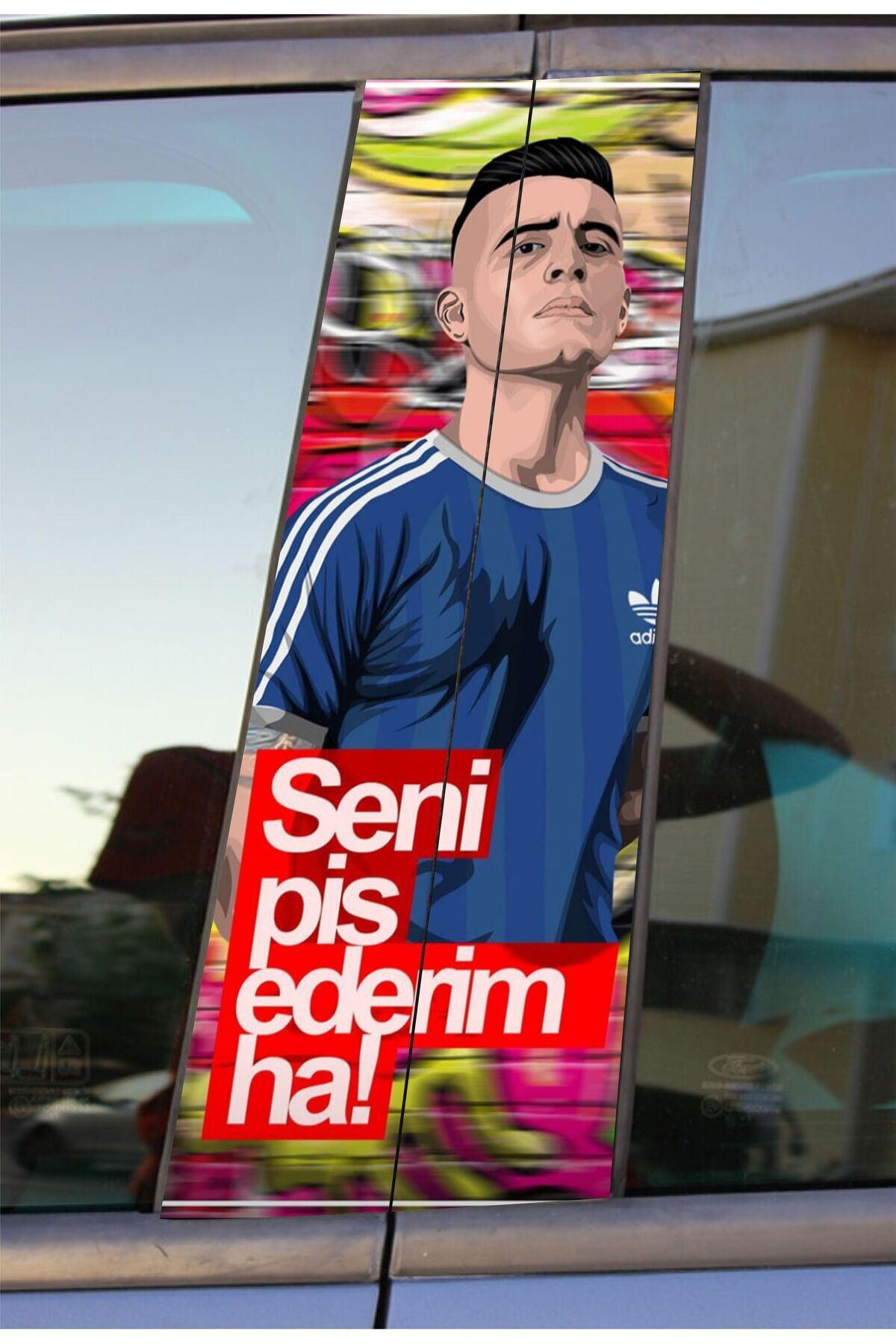 MS Major Selection Cio Seni Pis Ederim Ha Baskılı Araç Kapı Direk Kaplama Folyo Sticker 2'li (Sağ&Sol)