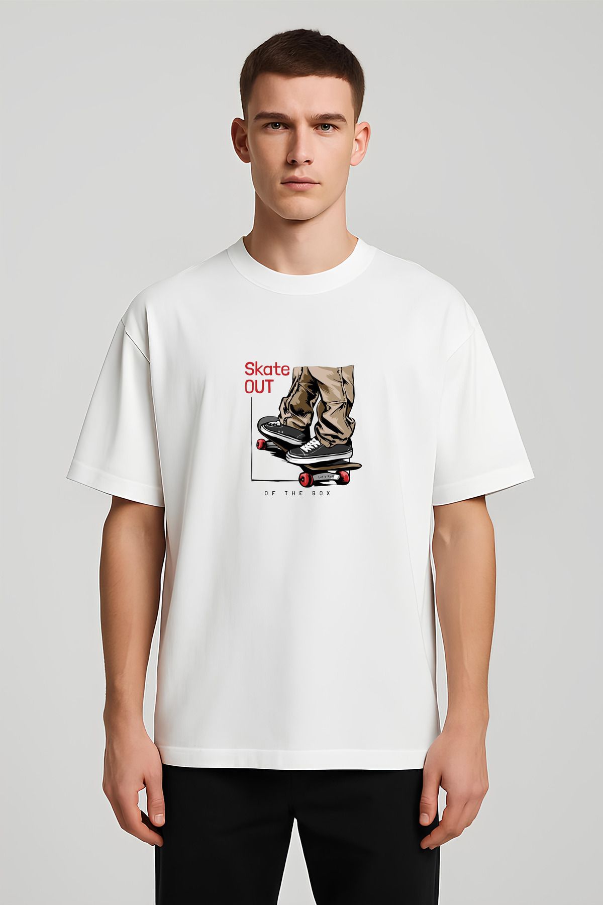 MODA Unisex Oversize Kalıp Kate Out Baskılı T-Shirt