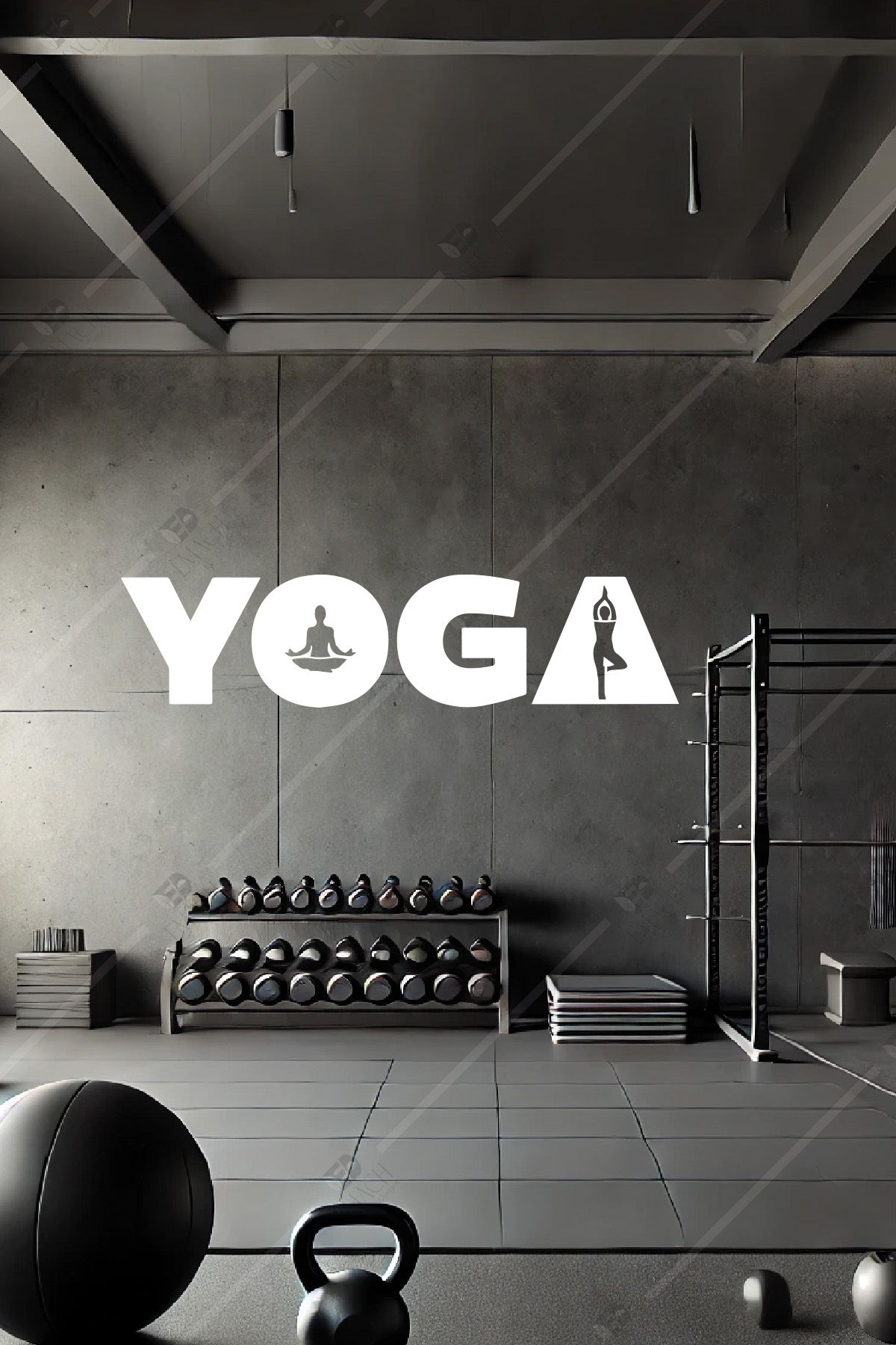 Emach Dizayn Yoga Yazılı Ahşap Duvar Dekorasyonu