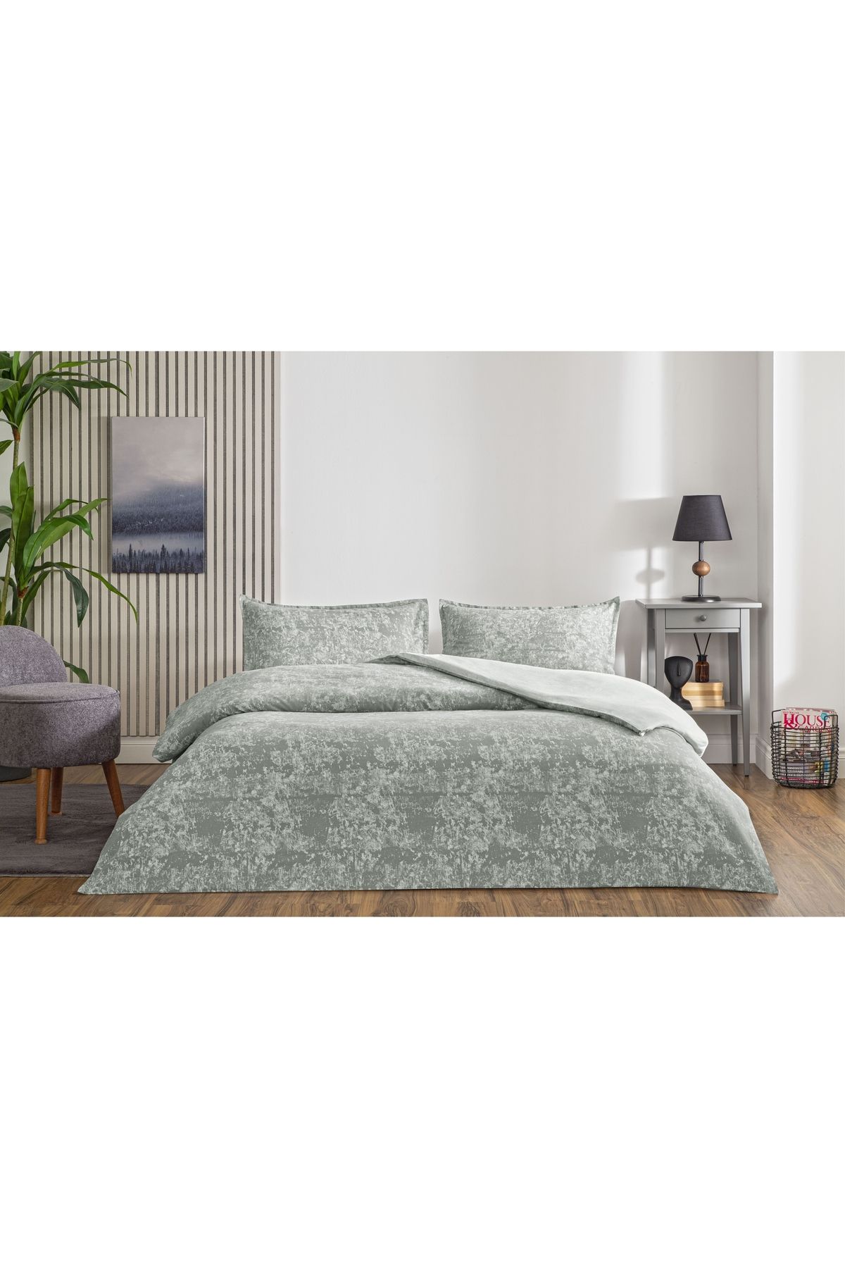 Taç Taç Shimmer Seç&Ser Çift Kişilik Nevresim Takımı Gri