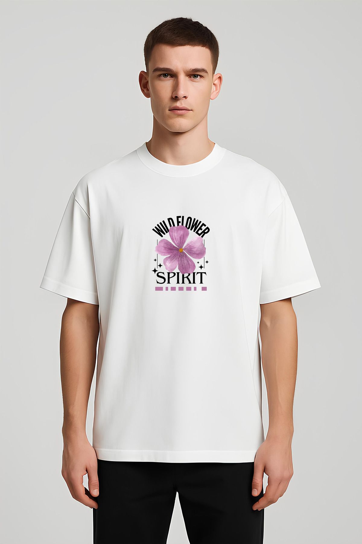 MODA Unisex Oversize Kalıp Spirit Baskılı T-Shirt