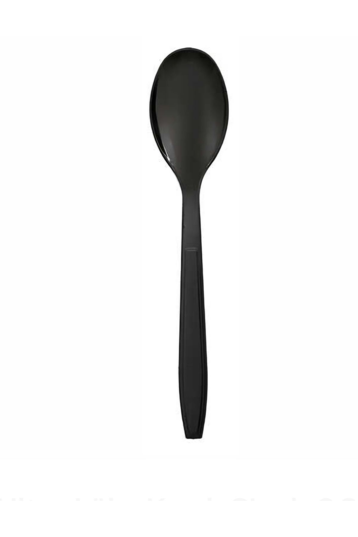 alenked Ultra Lüks Plastik Kaşık Siyah 18 cm 25 Adet
