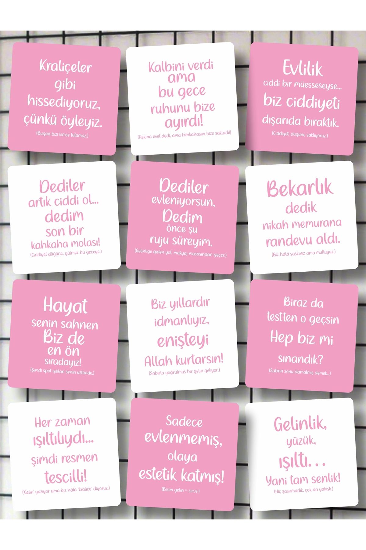 Sweex 12 Adet Bekarlığa Veda Pembe-Beyaz Kart Seti – Parti Temasına Uygun Eğlenceli Kartlar
