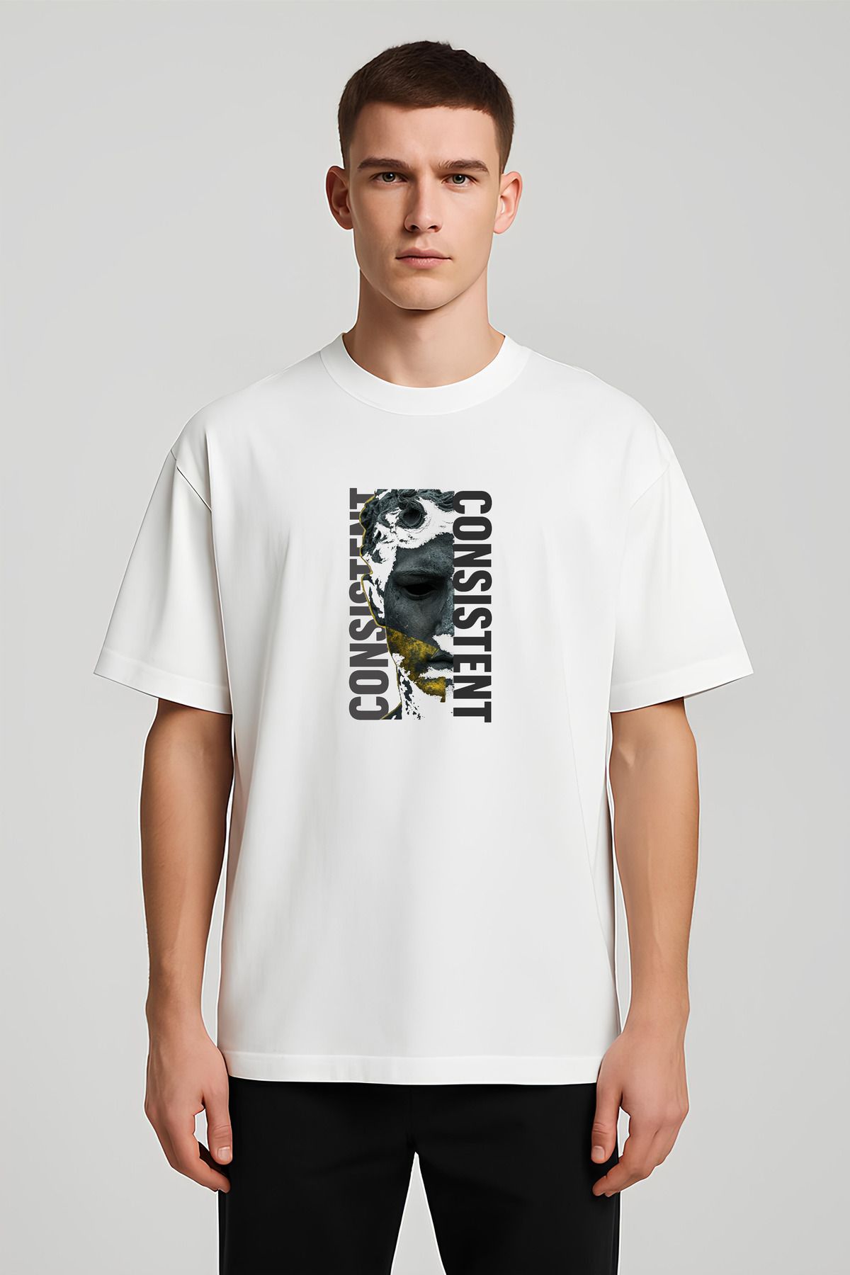 MODA Unisex Oversize Kalıp Consistent Baskılı T-Shirt