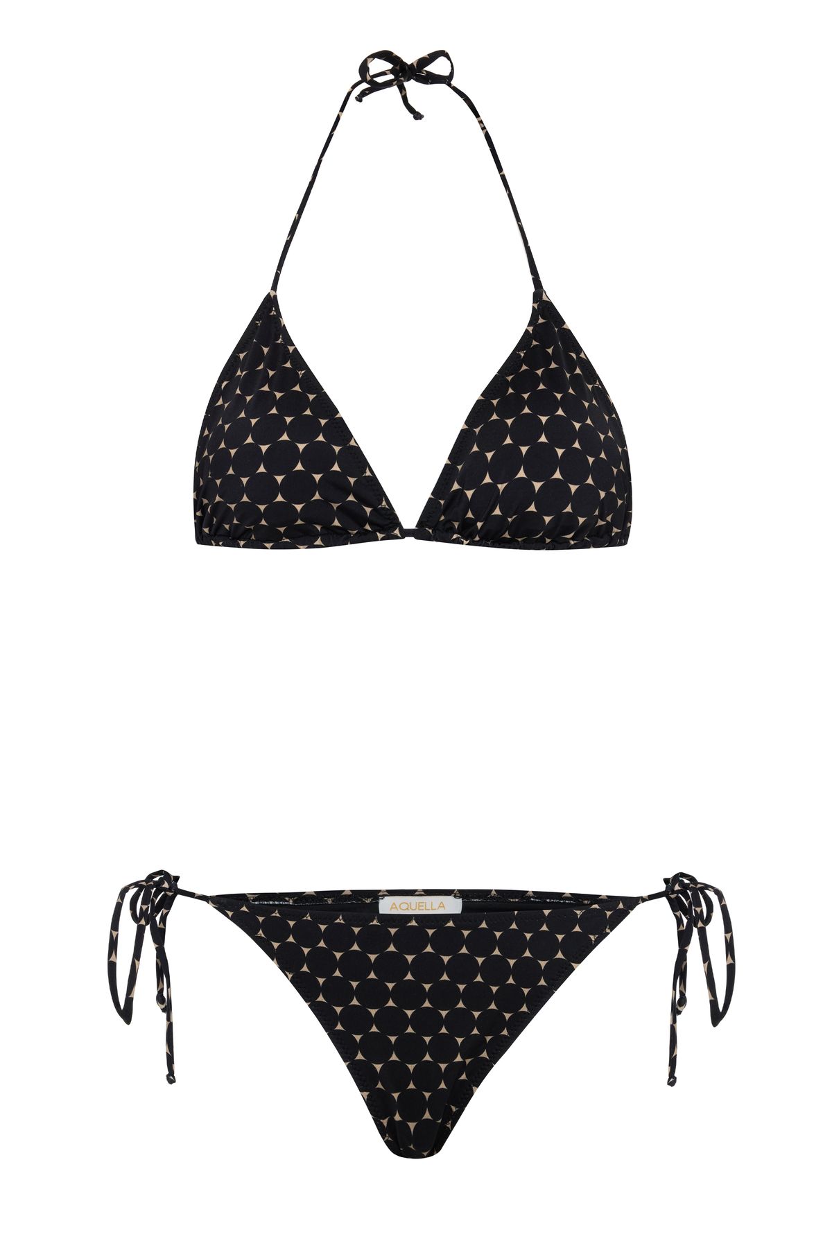 AQUELLA Desenli Arkası Büzgülü Üçgen Bikini