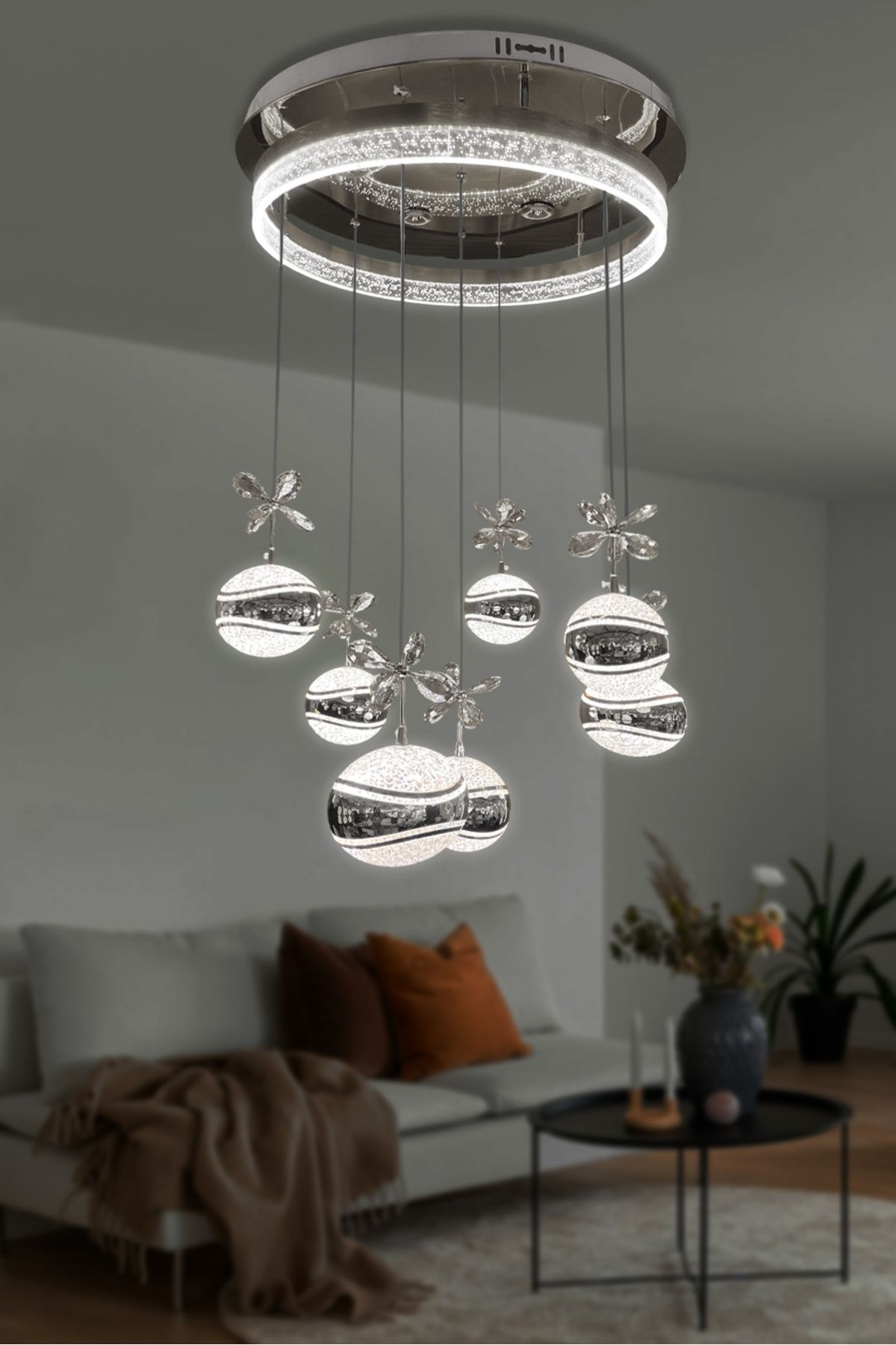 RSCOLLECTIONS 7 li Eliza Top Modern Sarkıt Led Avize