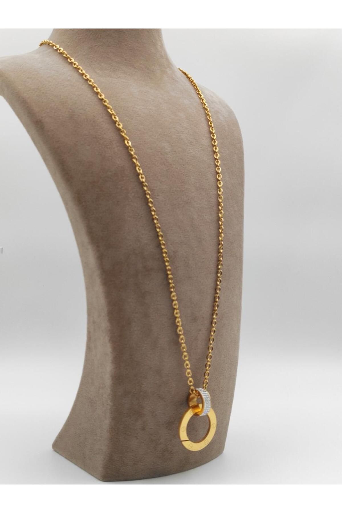 Nsl Jewels ÇİFT ÇEMBER UZUN KOLYE