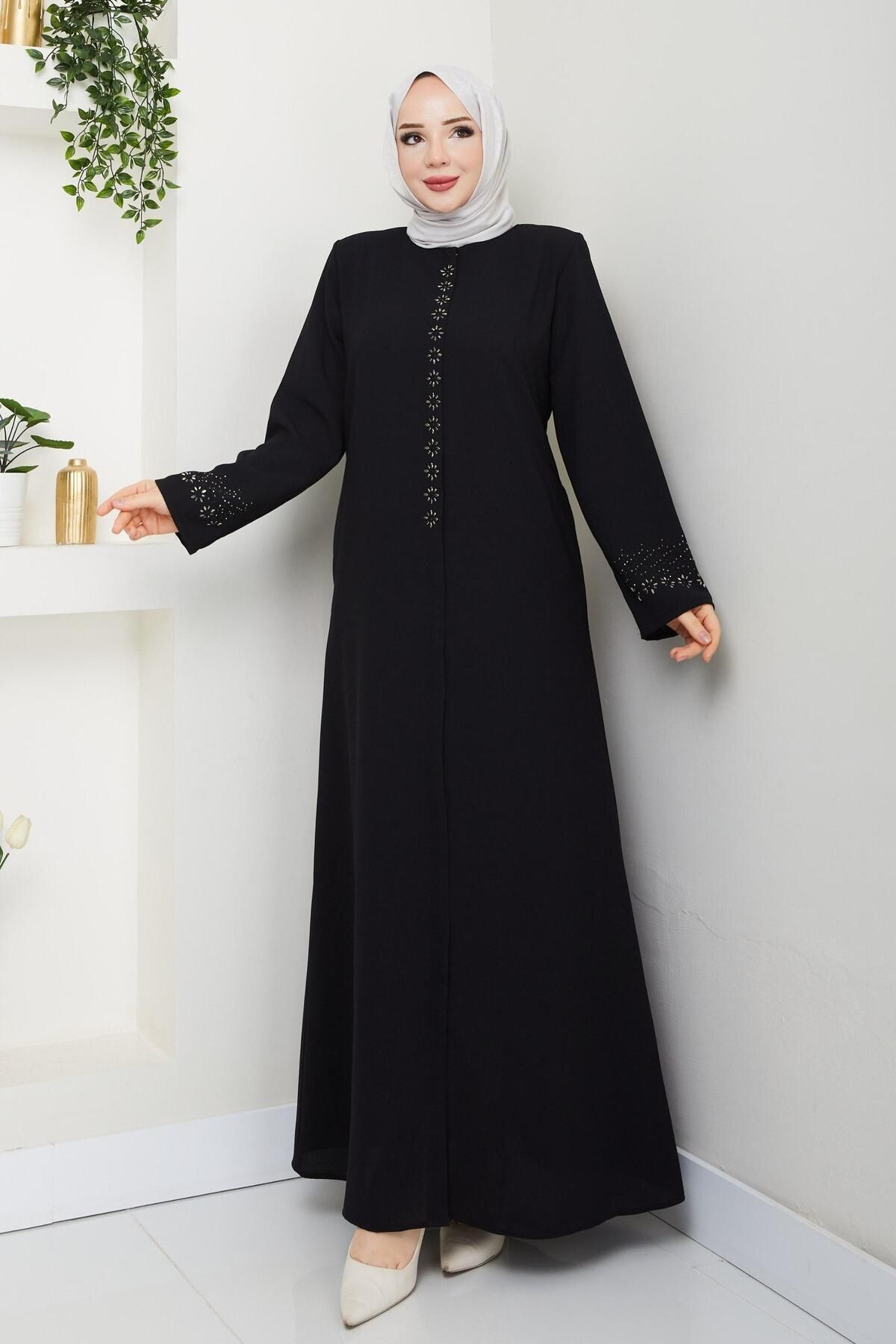 ULUEL STORE Papatya Taş Detaylı Ferace