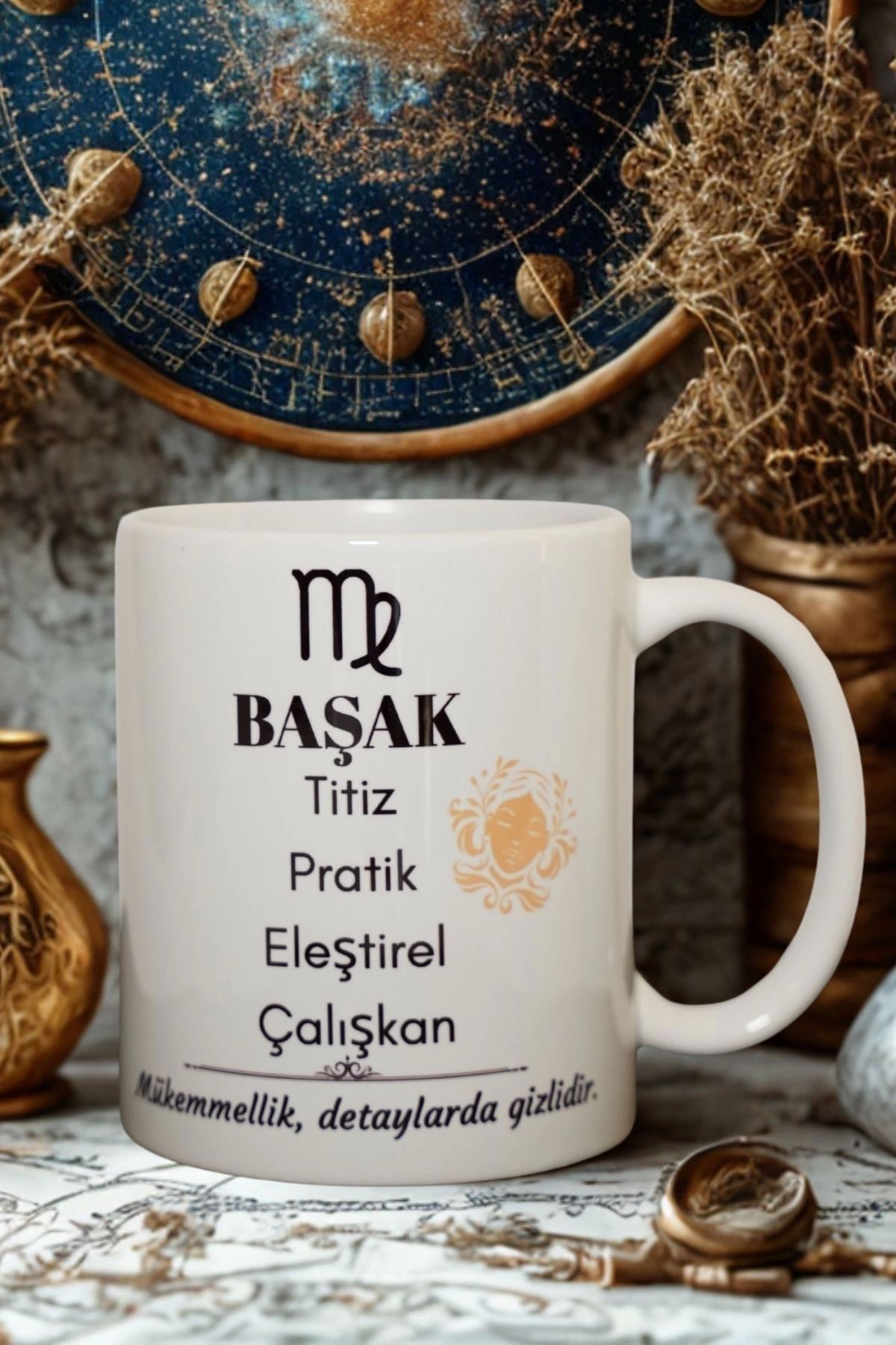 Ahinur Mutfak Başak Burcu Temalı Burç Bardağı Kupa