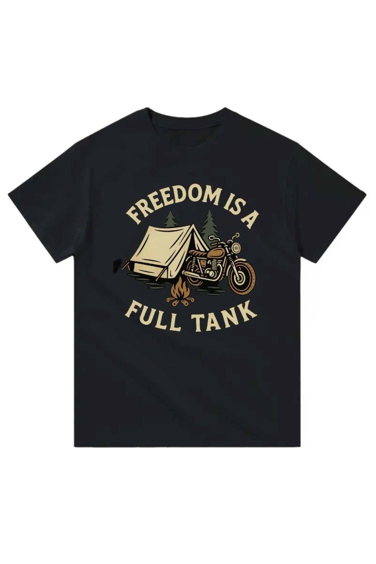 Yeta Freedom Is a Full Tank – Kamp, Motosiklet ve Çadır Tişört