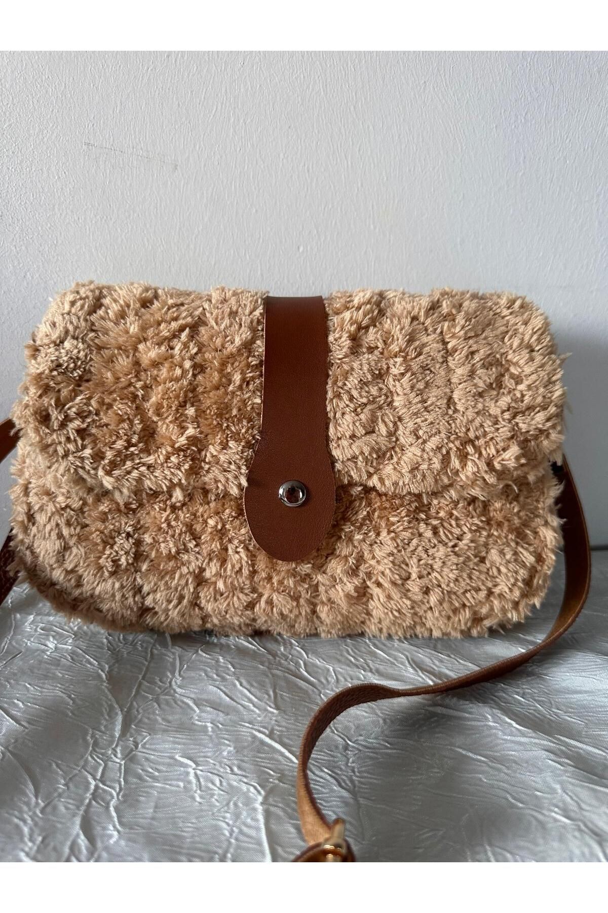 MERUT STYLE HAYATINI RENKLENDİR El örgüsü kanvas teddy ip ayarlanabilir sap çıtçıtlı kadın el ve çapraz çanta