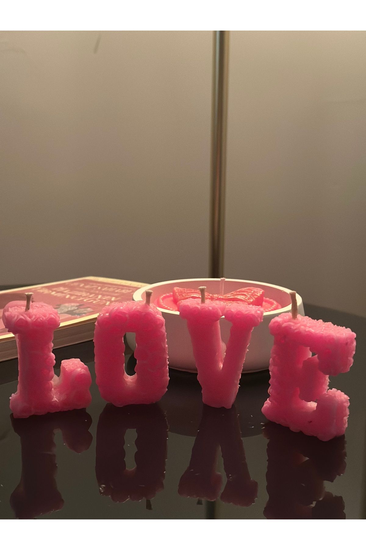 BalibeeCandle Love pembe kokulu mum
