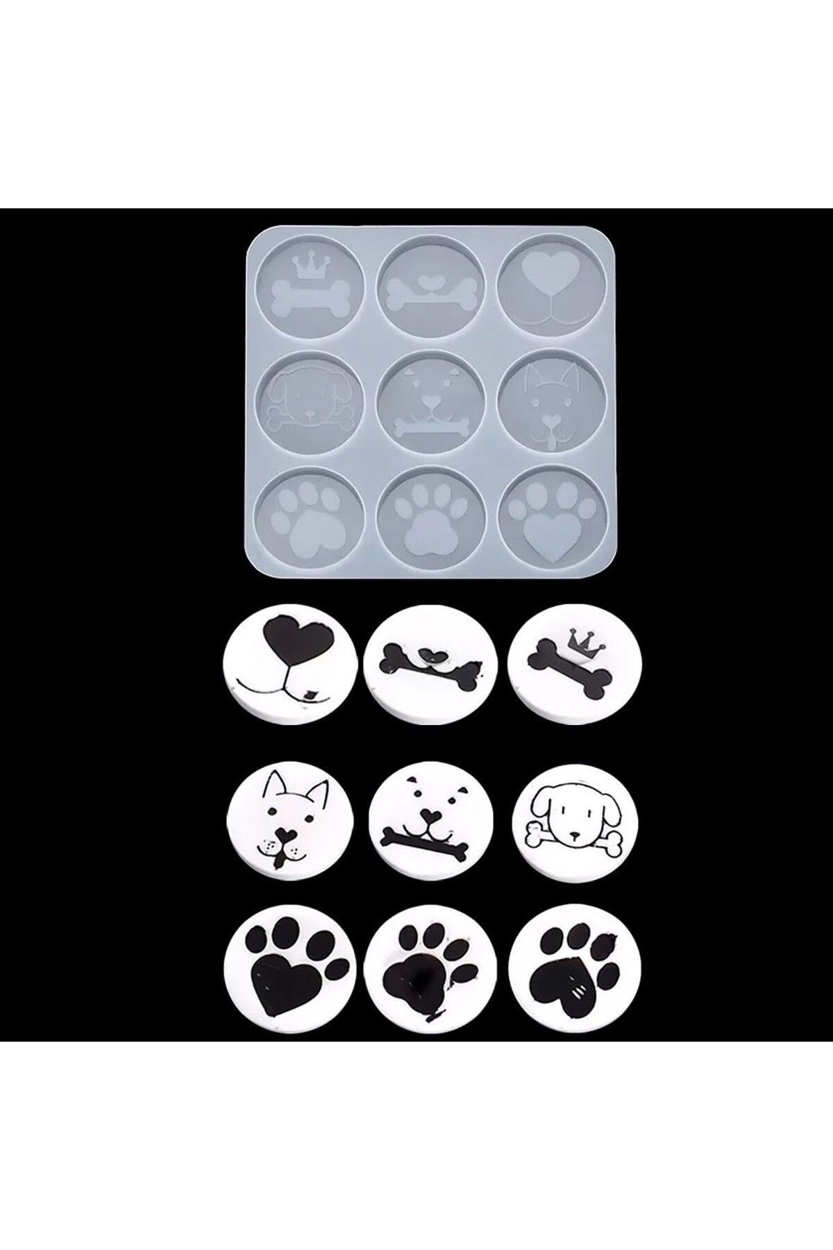 ElHobi Reçine Epoksi Kalıp - Köpek Magnet - 1000 - 15x15 cm