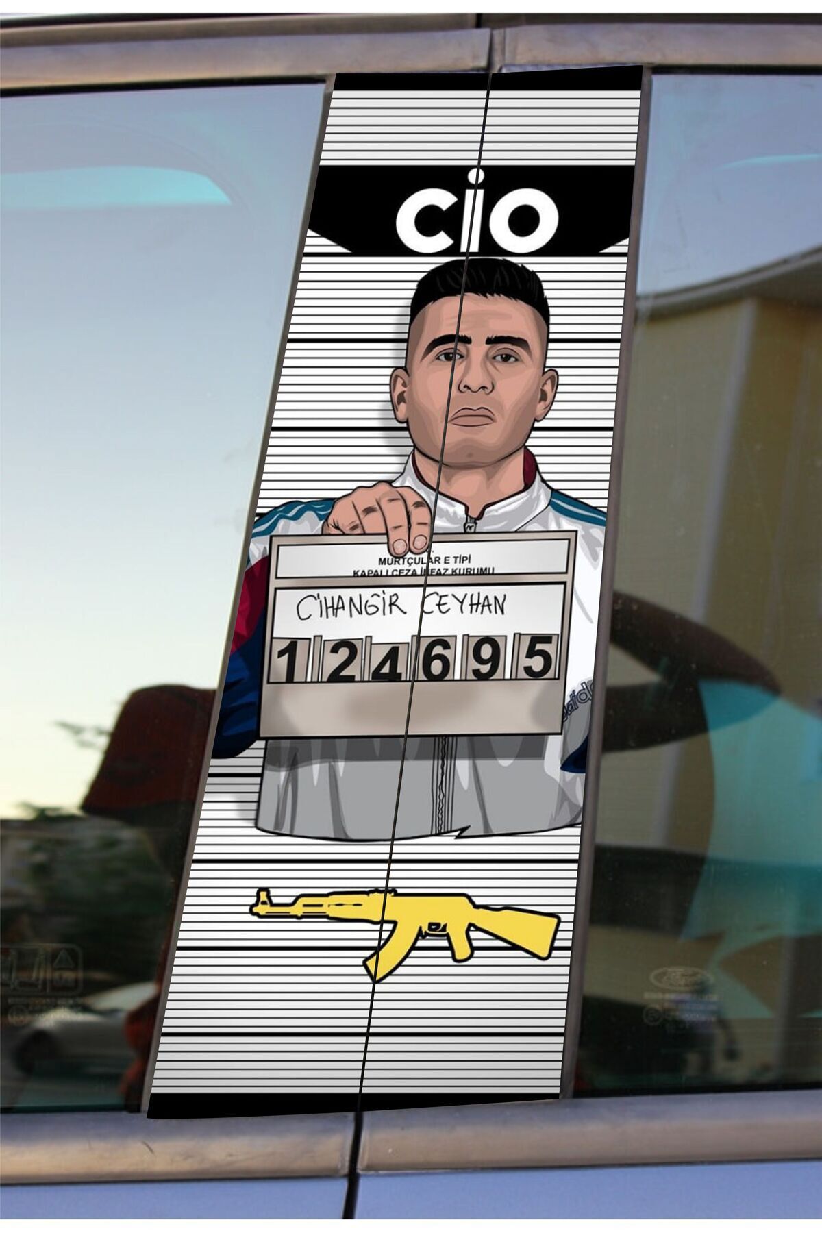 MS Major Selection Sıfır Bir Cio Baskılı Araç Kapı Direk Kaplama Folyo Sticker 2'li (Sağ&Sol)