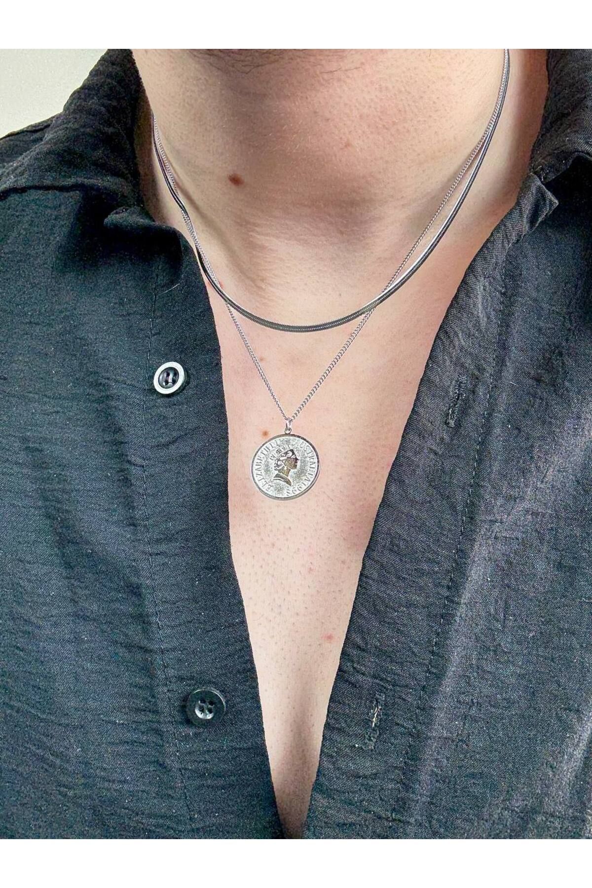 Arvens Erkek Silver Zincir Paslanmaz Çelik Kolye Renk Atmaz Solma Yapmaz Unısex Solmaz