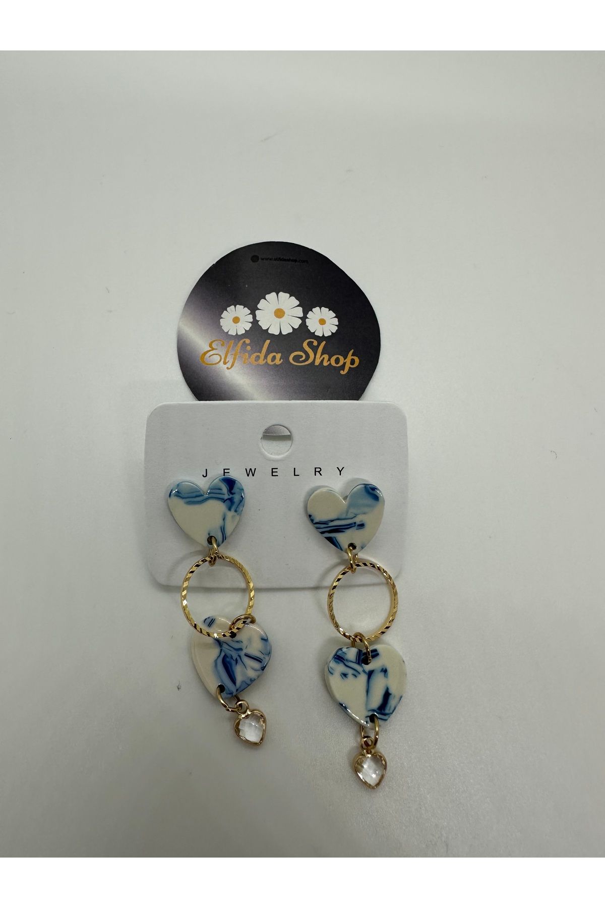 Elfida Shop SALLANTILI ÇELİK KALP KÜPE
