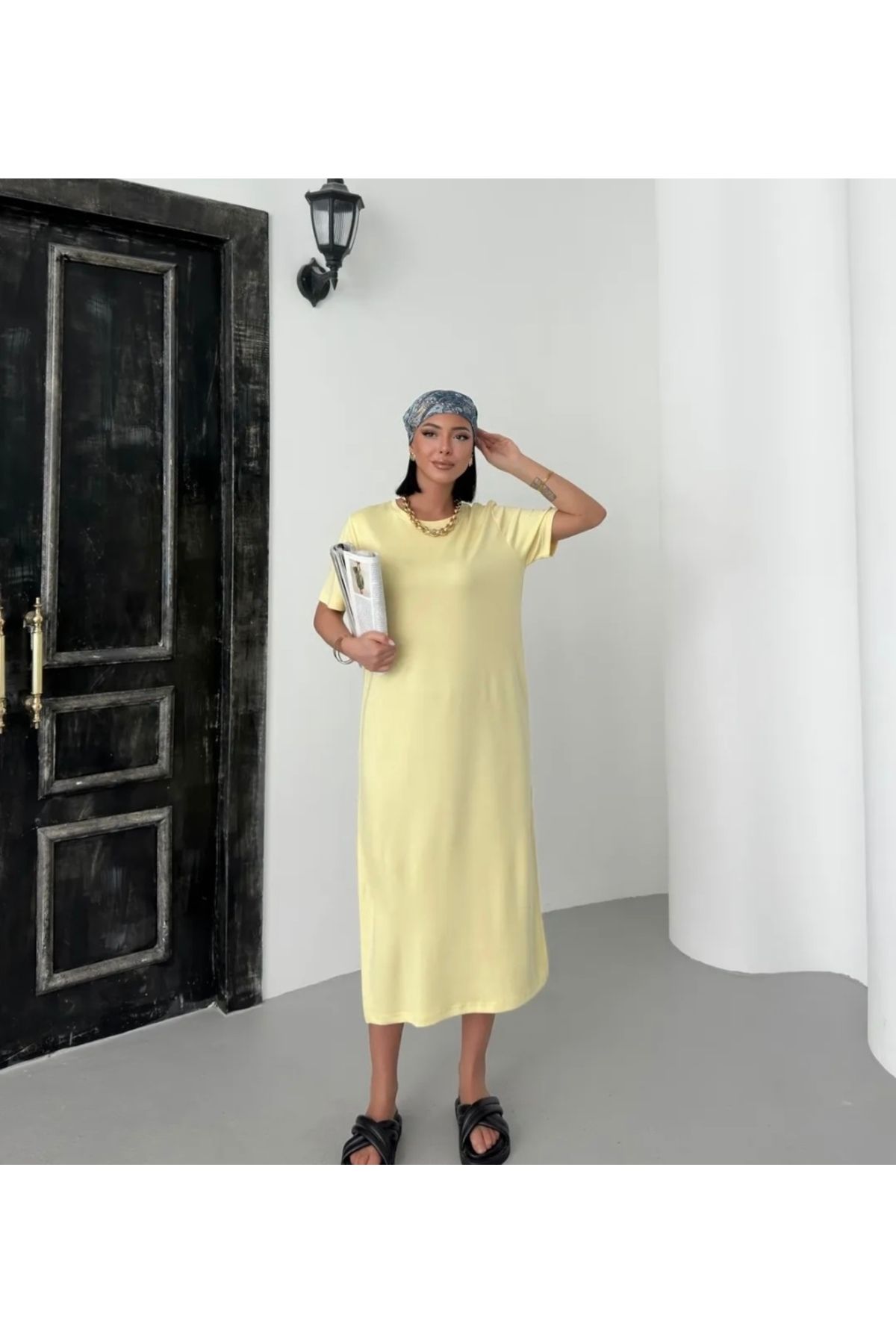 MODA Bol elbise yeni sezon yırtmaçlı oversize elbise