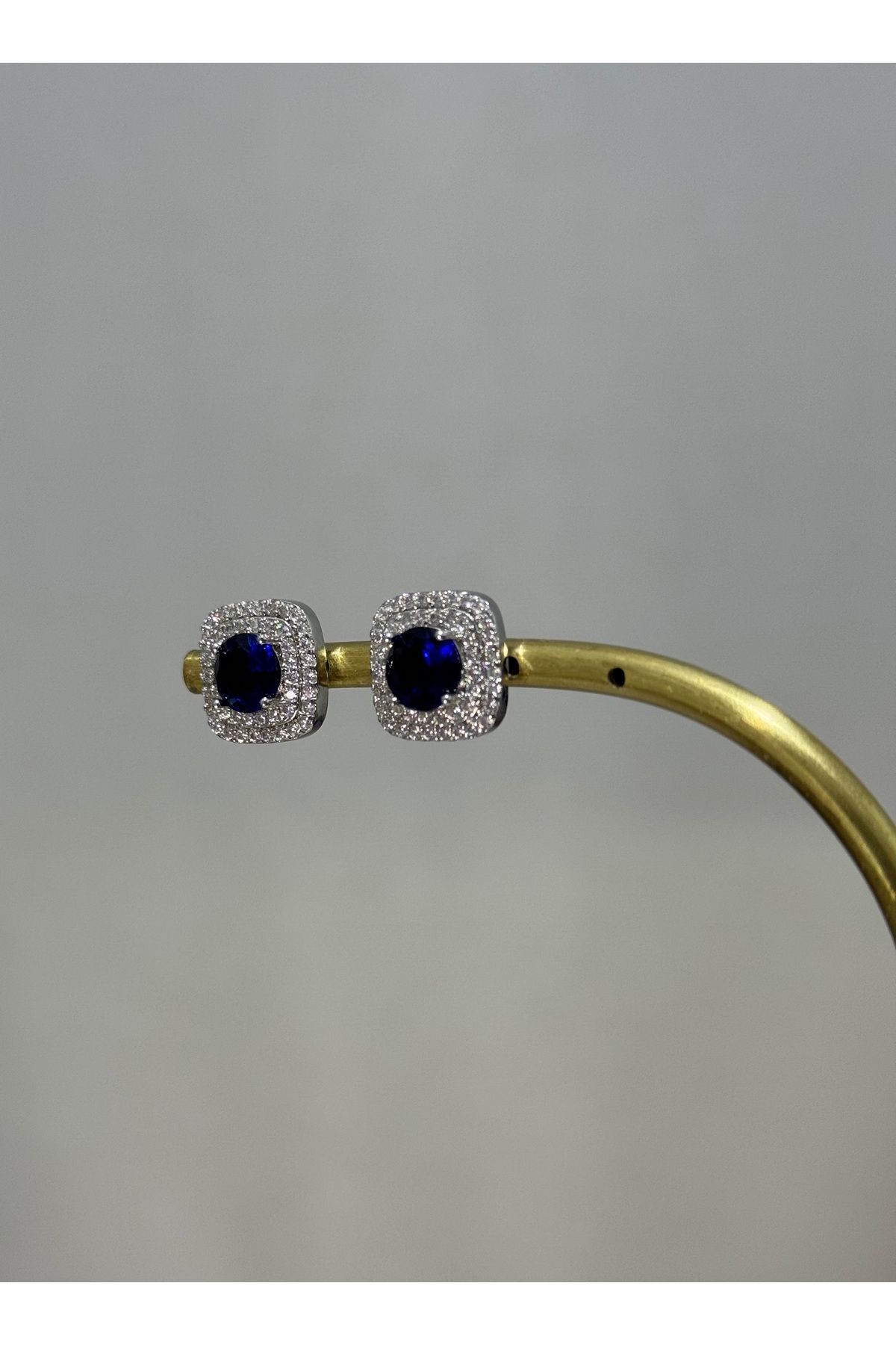 XUPING JEWELRY 316L mavi zirkon taşlı çelik küpe paslanmaz kararmaz