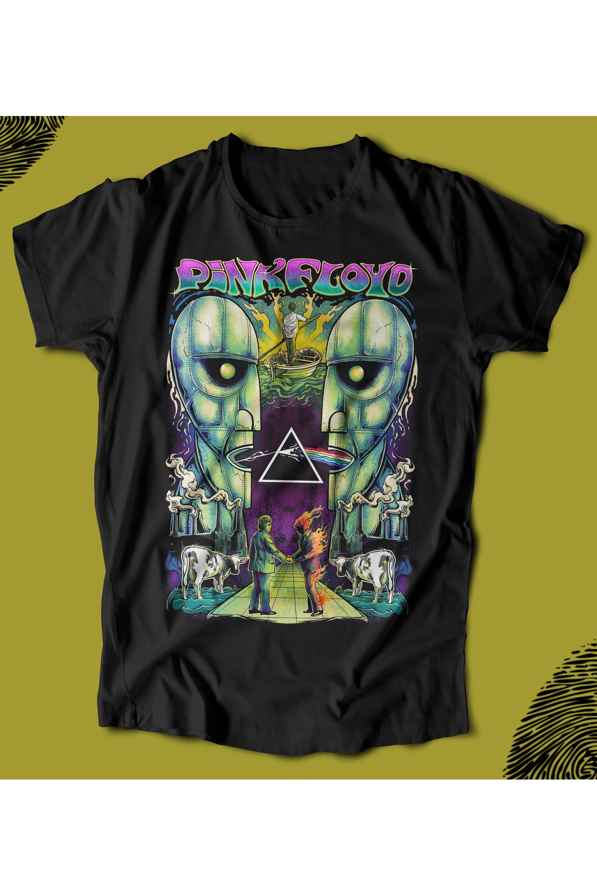 BUTSHIRT BU Tişört 'Pink Floyd - Best Of Album Covers' Regular-Fit' Unisex Tişört
