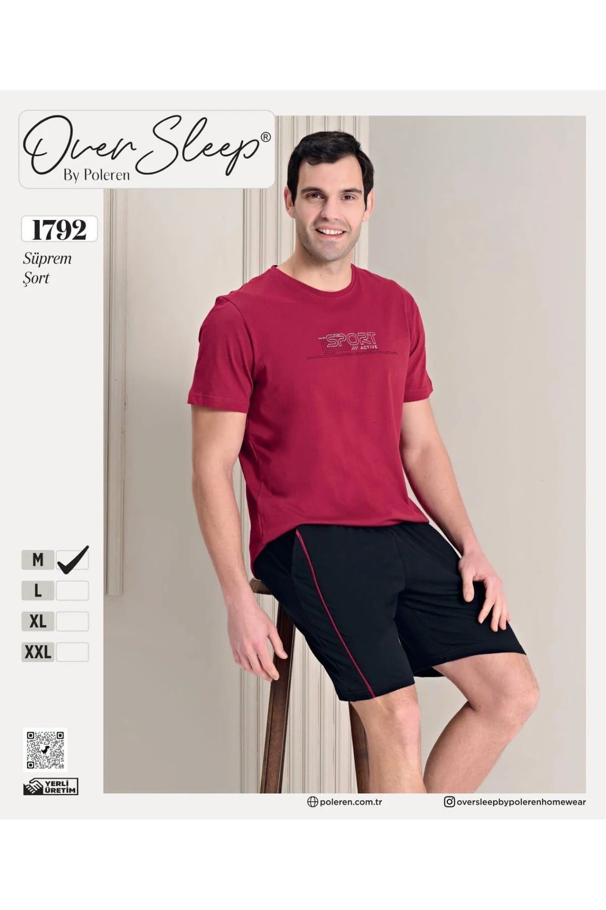 Butik Over Sleep 1792 Erkek Yazlık Süprem Şortlu Kısa Kol Pijama Takım