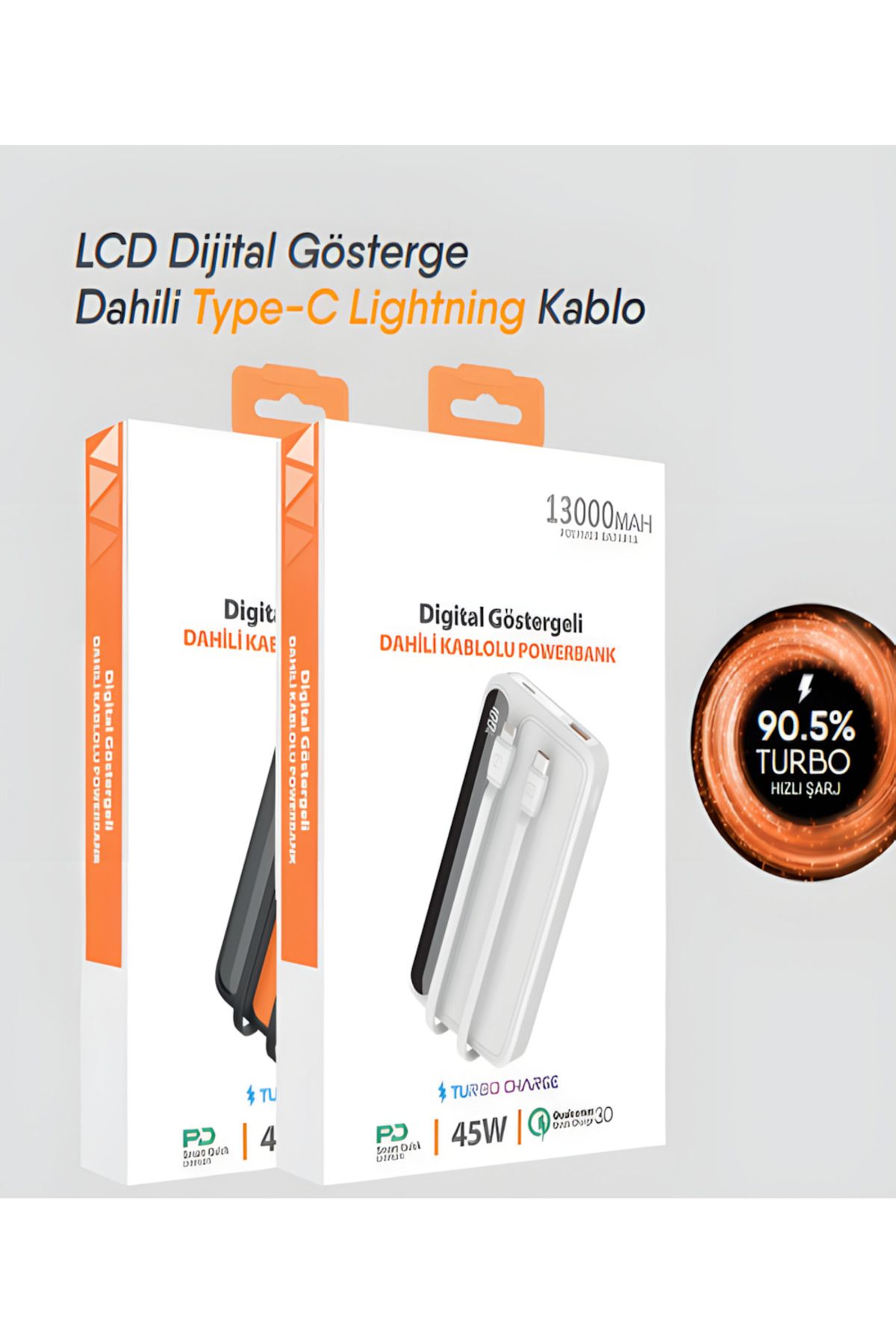 Kgntech Dijital Göstergeli Powerbank 13000MAH