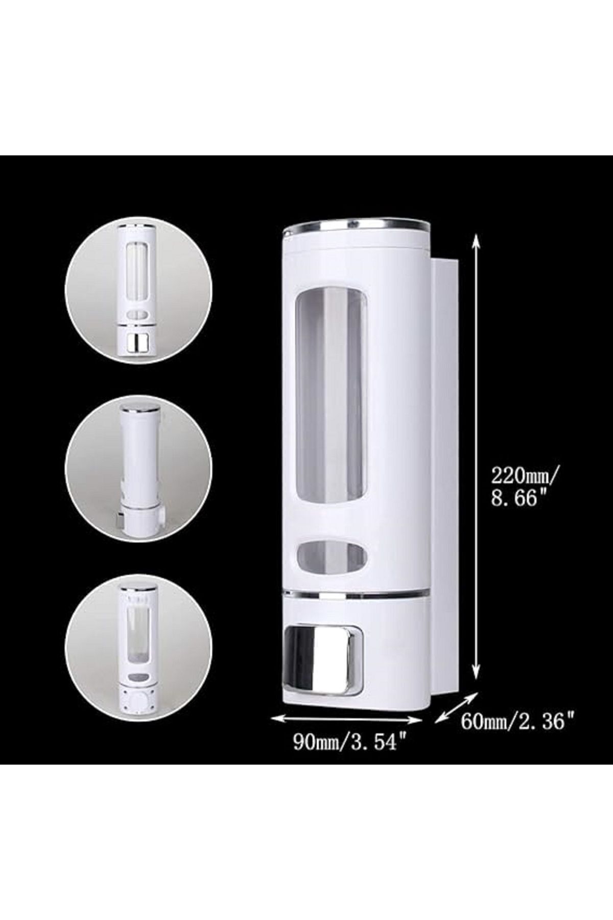 Sea Home 1 ADET BEYAZ 400 ml Duvara Monte Manuel Sabunluk Sıvı Lavabo Sabunluk El Sabunu