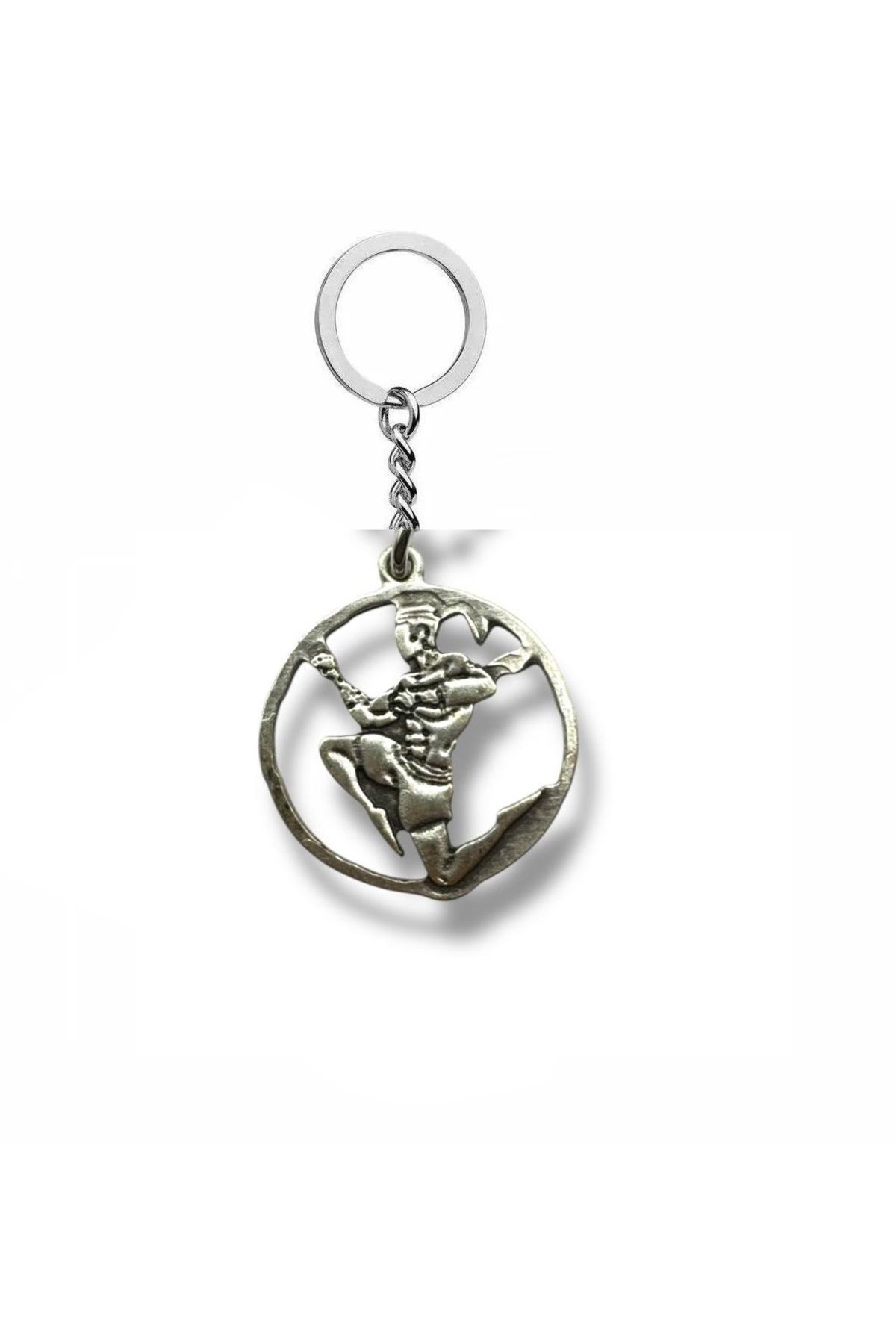 Herşey Nota Güç Halkası – Metal Yuvarlak Dövüşçü Figürlü Unisex Metal Anahtarlık