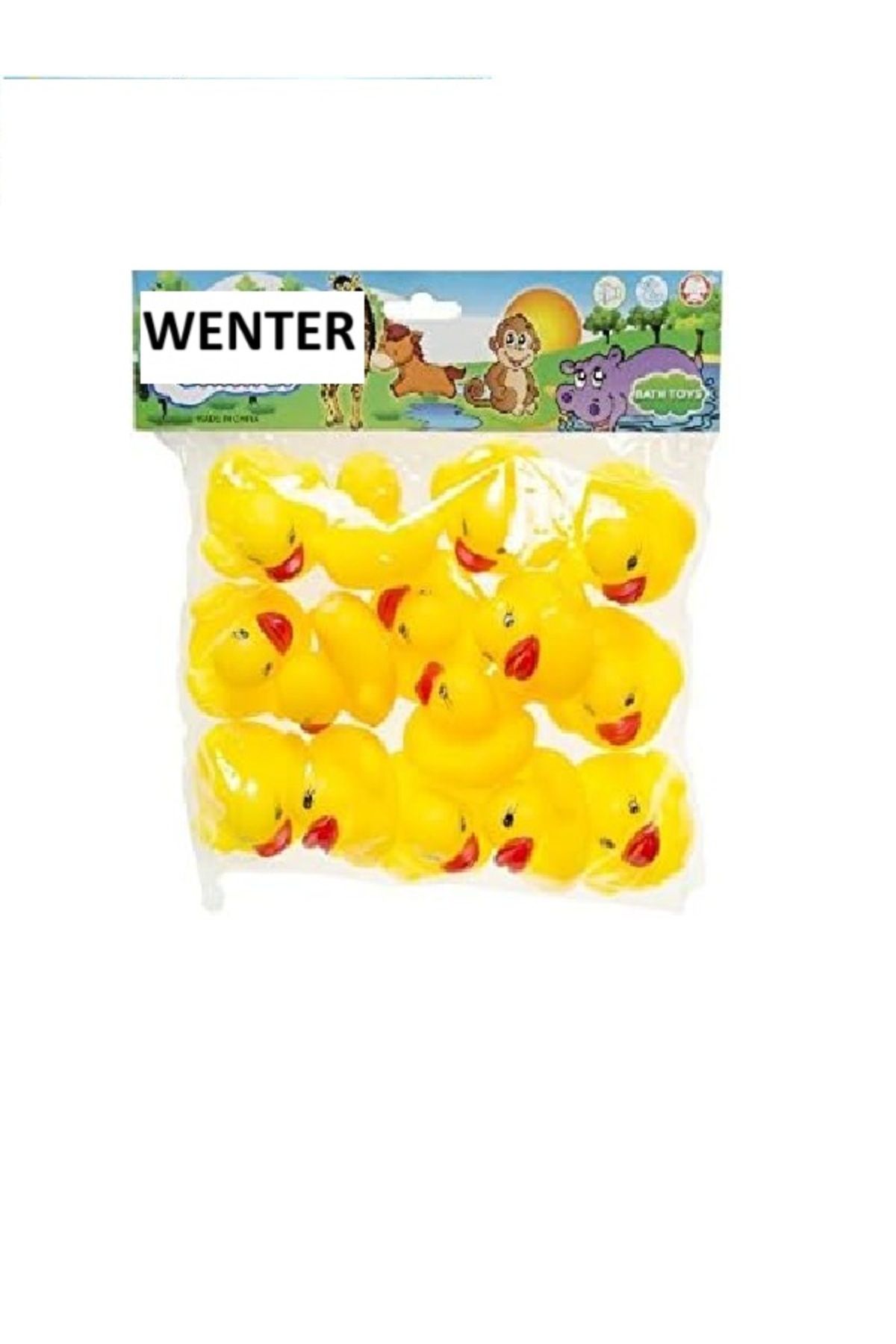 WENTER Mini Ördek Vinil Set Sesli Banyo Ve Havuz Oyuncak Bebek-12 Li WENTER