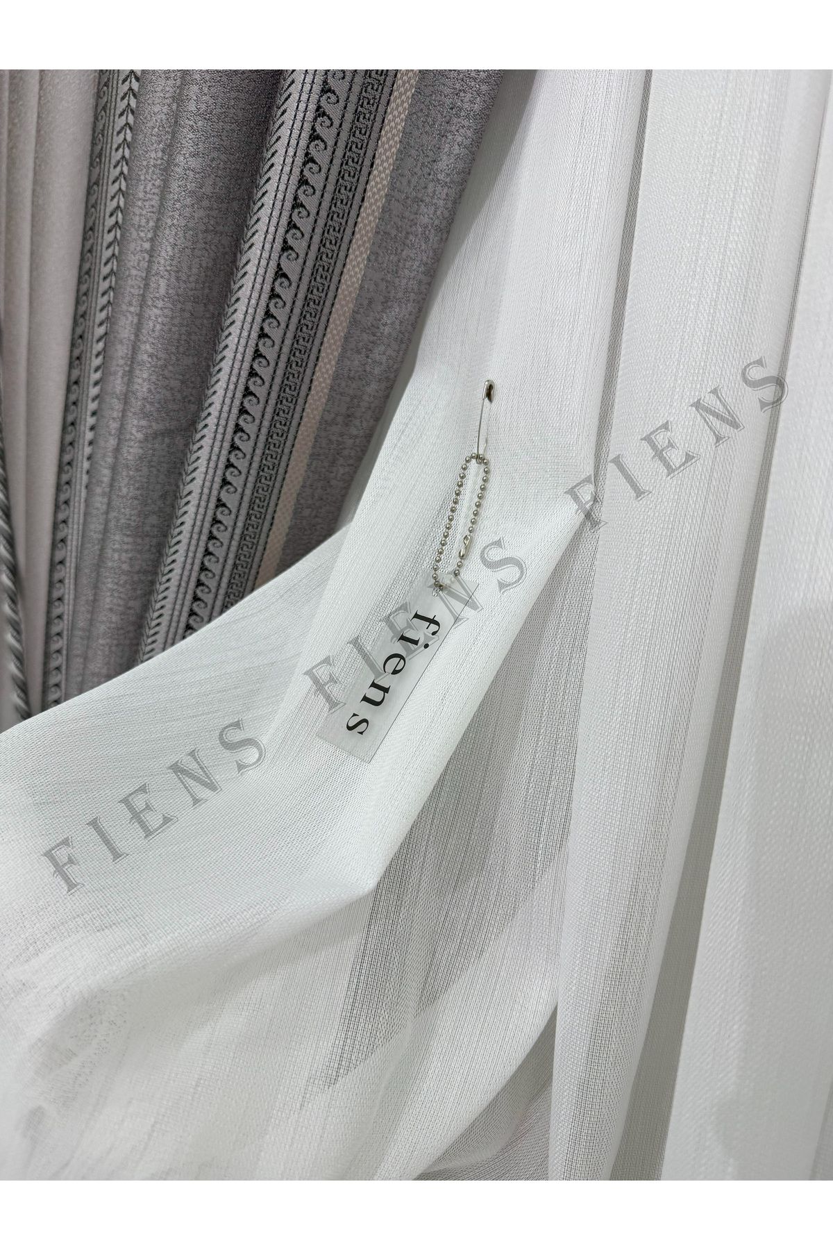 FİENS PREMİUM BAMBU YOĞUN DOKULU 1/3 Sık Pileli Tül Perde Ağır Gramajlı Ütü Istemeyen Özel seri