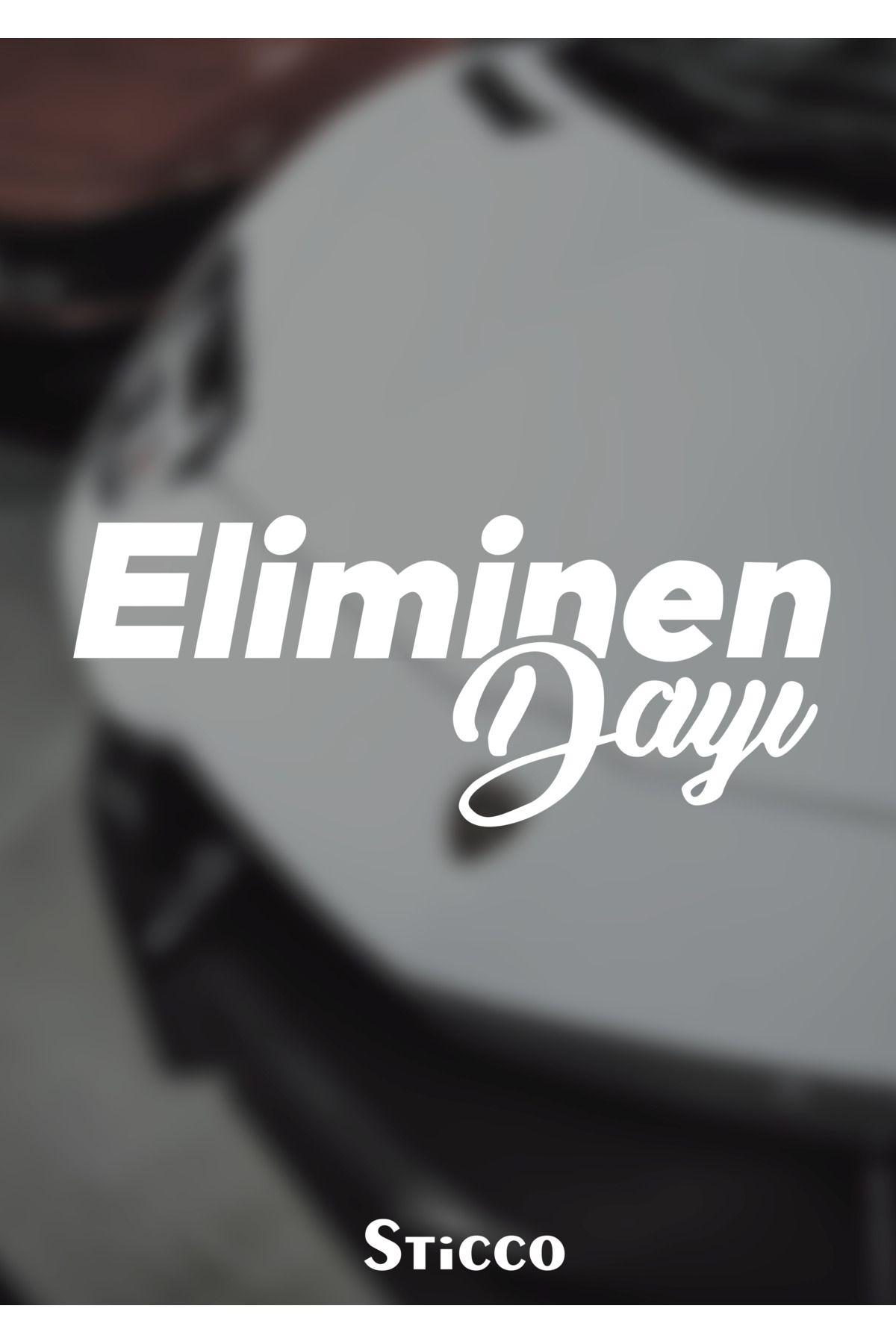 Sticco Eliminen Dayı Sticker - Araba , Motor , Laptop , Car Sticker 20 X 8 Cm Siyah - Beyaz