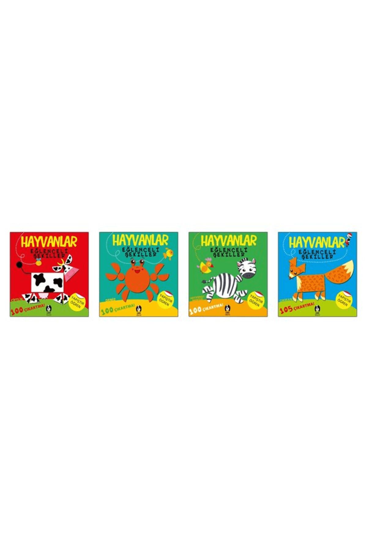 Çakıl Yayınları Hayvanlar Eğlenceli Şekiller 4 Kitaplık Set