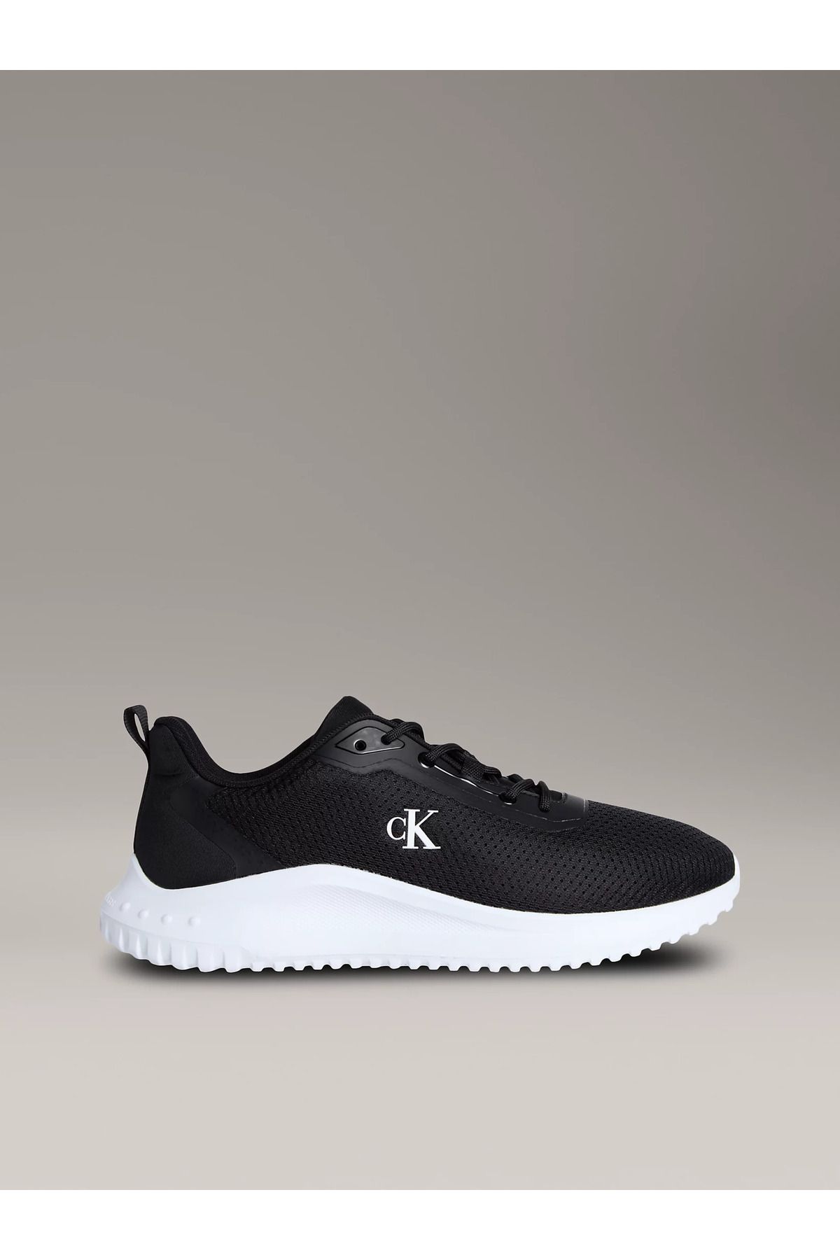 Calvin Klein Erkek Orta Kalın Fileli Kumaş Yuvarlak Burun Rahat Taban Siyah Sneaker YM0YM01285-0GM