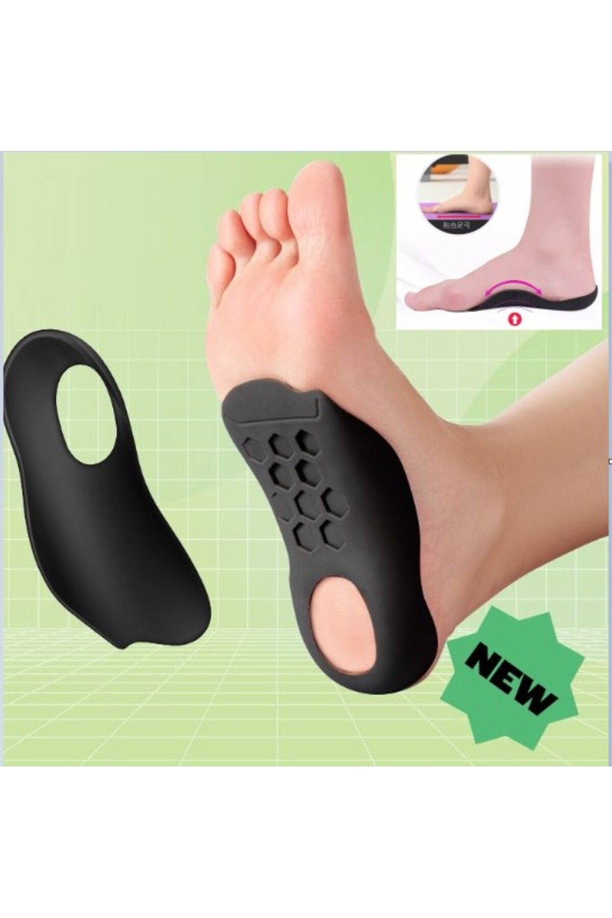 MR RZN STORE Esnek Düz Taban Düzeltici Topuk Yastığı