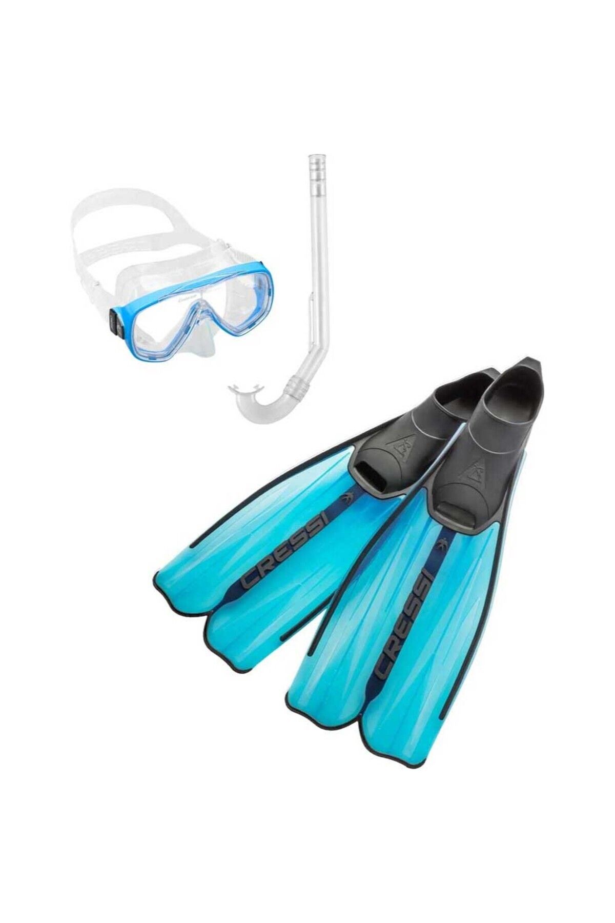teknotrust Rondinella Aquamarine Set: Palet, Maske ve Şnorkel, No:35-36, Deniz Aktiviteleri