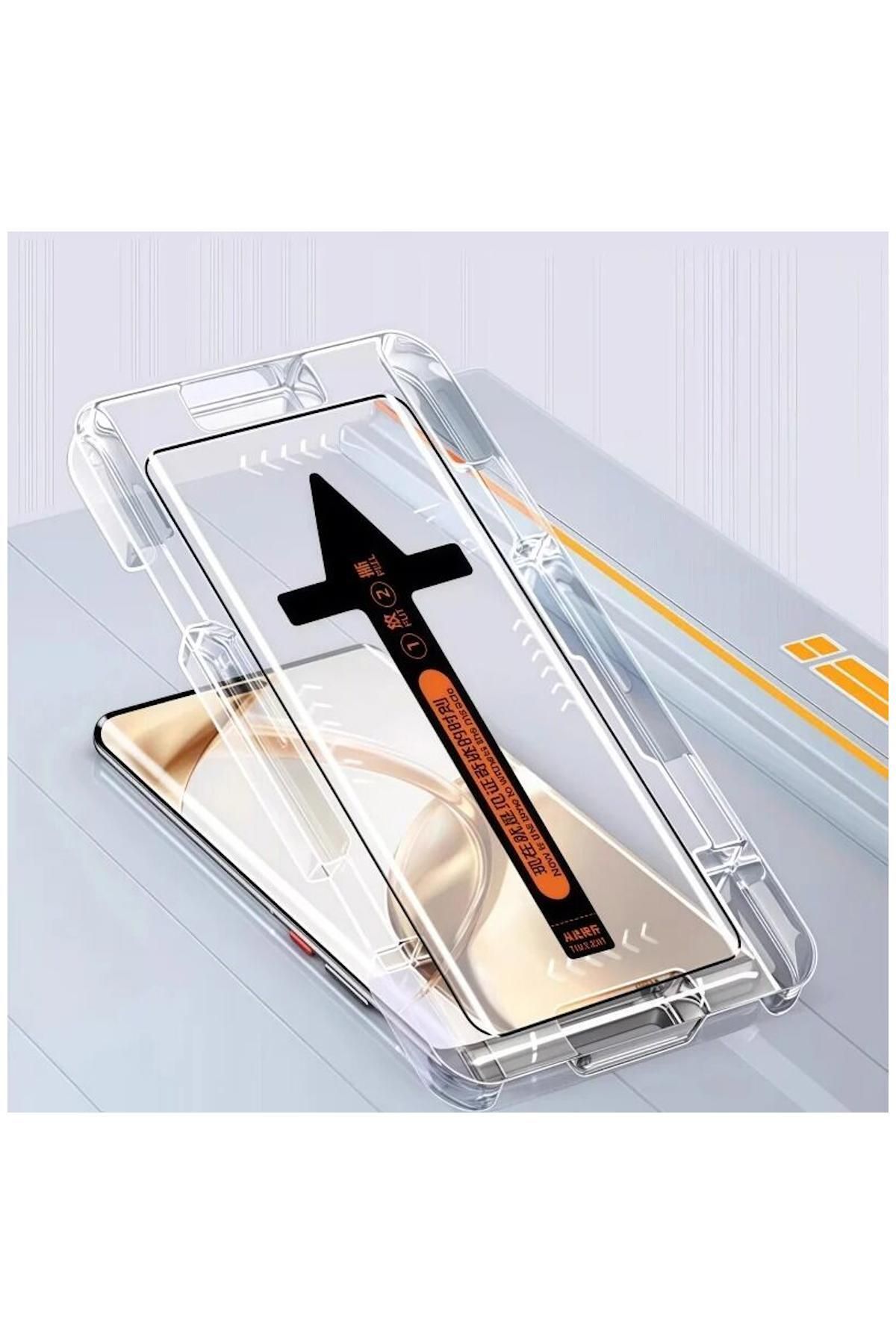 Pro Aksesuar Samsung Galaxy S23 Ultra Uyumlu Kavisli Cam Ekran Koruyucu (Kolay Takma Aparatlı) Şeffaf