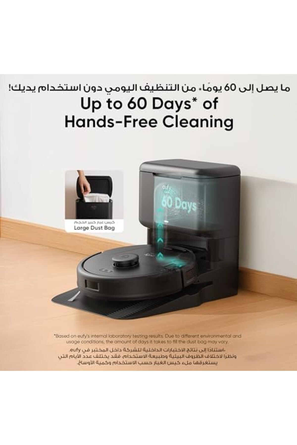 eufy-L60 Hybrid Robot Vacuum with Self Empty Station, Hair Detangling Technology, Up to 60 Days of H 6