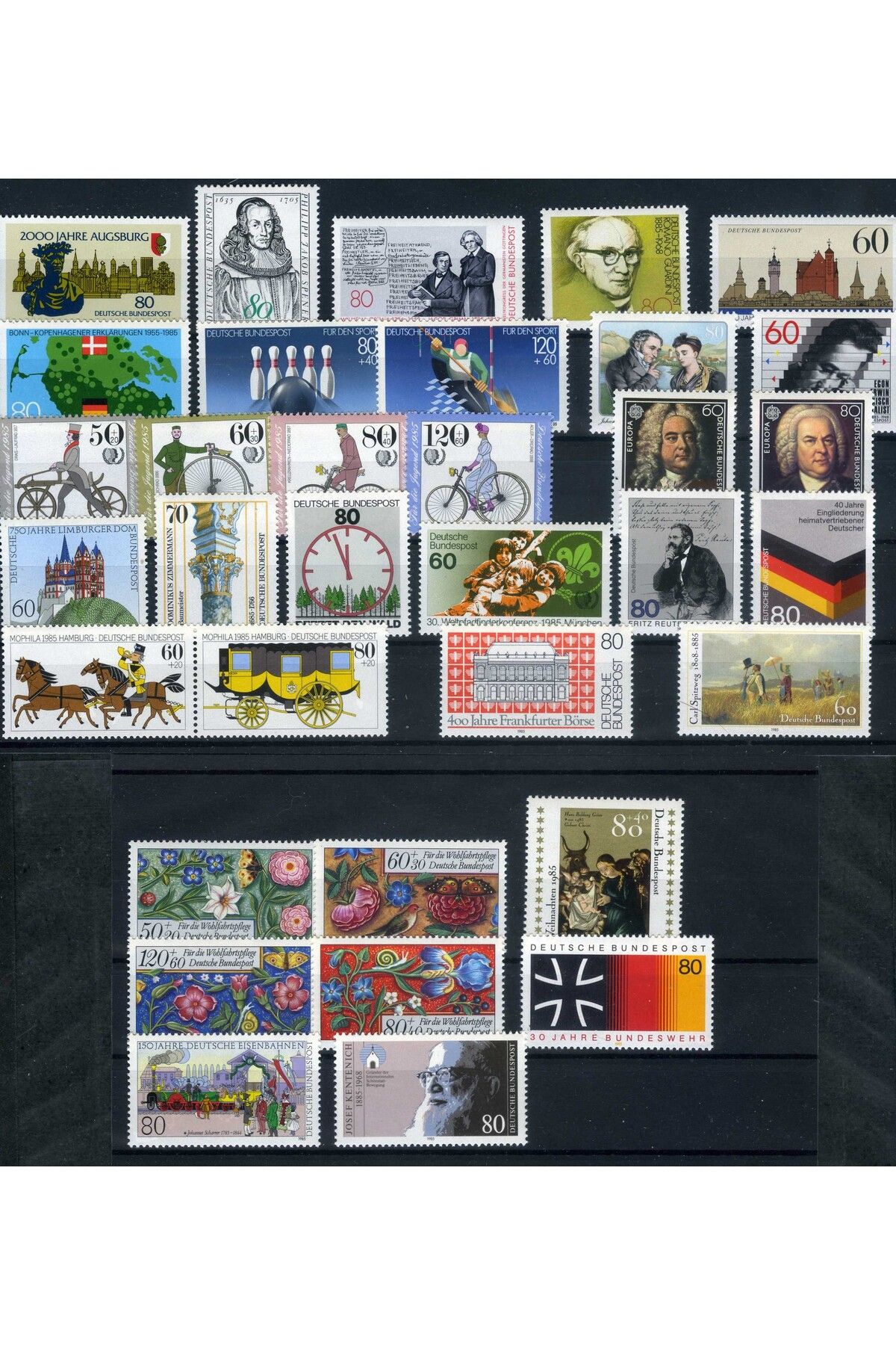 Jupiter Stamps Koleksiyon Pulları,1985 ALMANYA Damgasız Yıl Seti Pulları,Konsept Hediyelik,Hobi,ASB-011657657