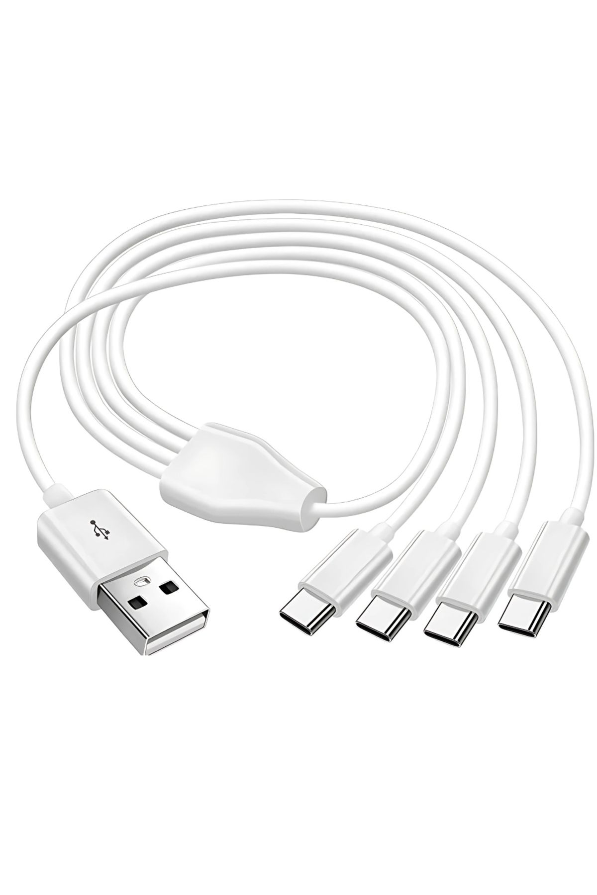 Alfais 4768 4 in 1 USB Tip-C Şarj Kablosu Çoklayıcı 1 Metre