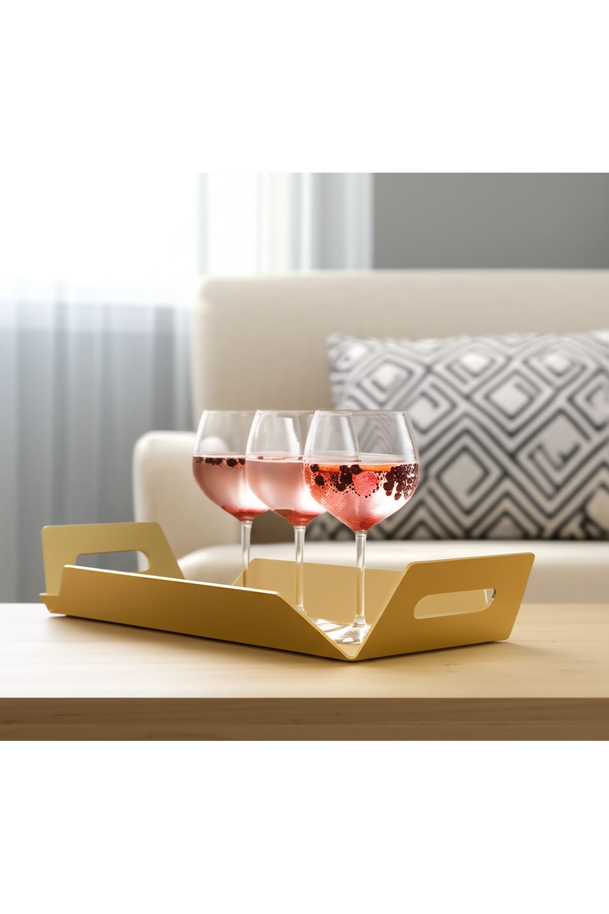 VoomeDesign Modern Tasarım Metal Servis Tepsisi