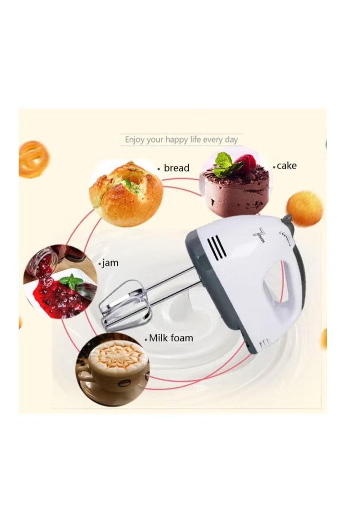 خلاط كهربائي صغير لخلط الطعام وخبز الكيك وخفاقة البيض