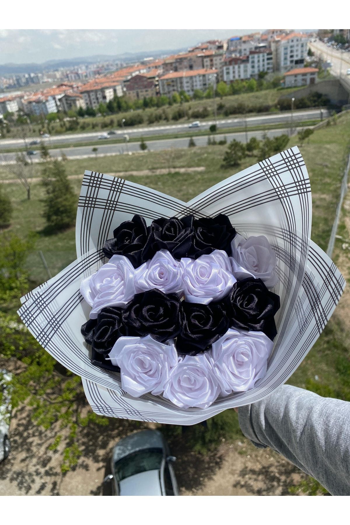 Elioure Beyaz yapay gül buketi, 14 adet, uzun ömürlü ve şık dekoratif çiçekler