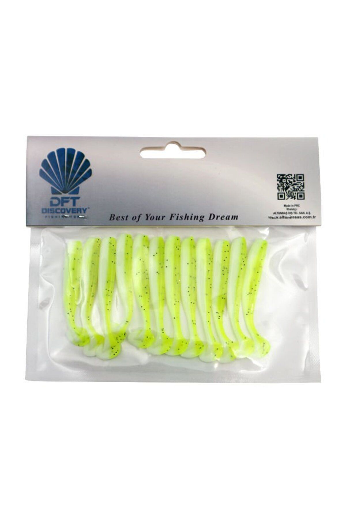 DFT Discovery Sasi 6.5CM 1.6GR Silikon Balık Yem İğnesiz R: 04 Sarı Simli 12Adet