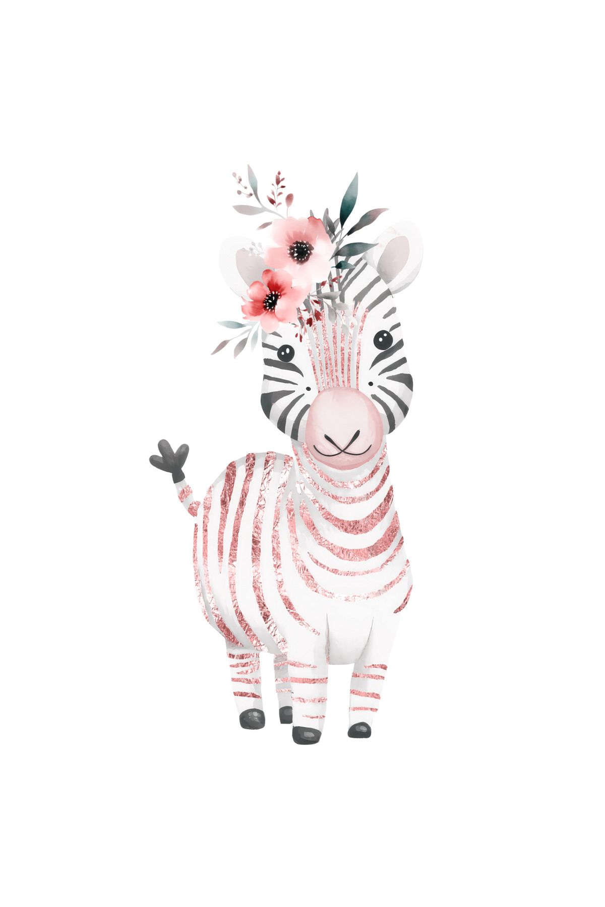Reysa Tasarım Pembe Zebra Duvar Stickerı