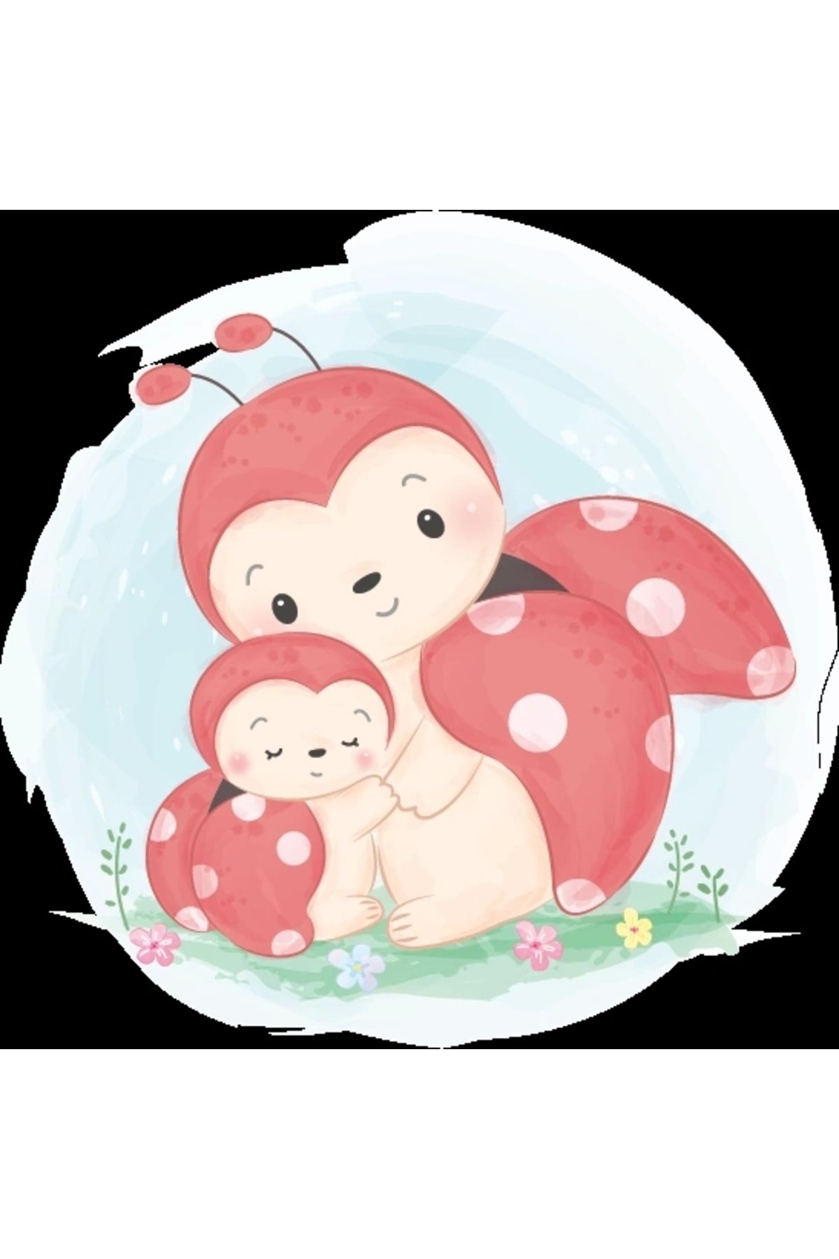 Reysa Tasarım Uğur Böceği Ailesi Duvar Stickerı