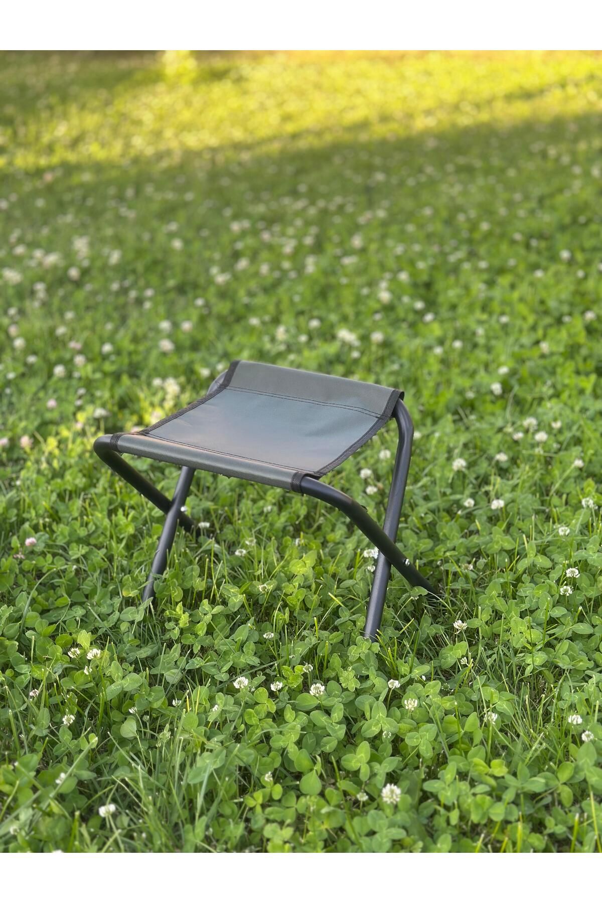 GÖKBAŞLAR 60×60 Cm Gri Katlanır Masa & Sandalye – Balkon, Bahçe, Kamp & Piknik Masası & Tabure Seti 2li