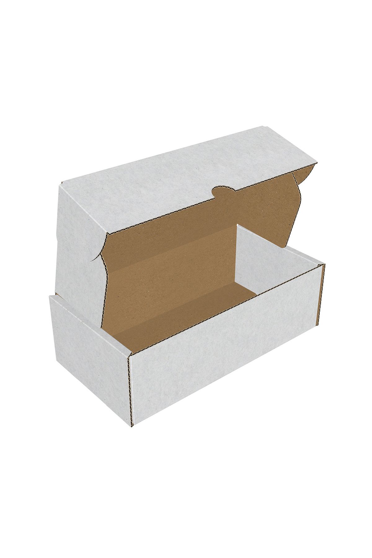 fark Beyaz Testliner Oluklu Kargo Kutusu 19x10x6 cm E-Ticaret Gönderi Kutusu 100 Adet