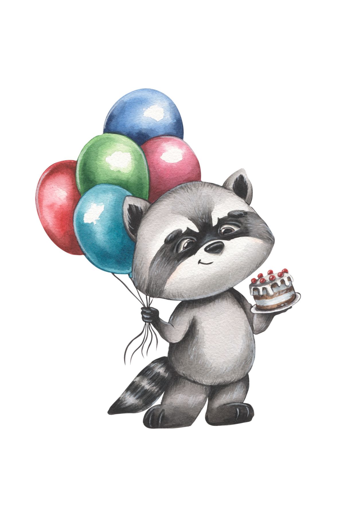 Reysa Tasarım Balonlu Rakun Duvar Stickerı