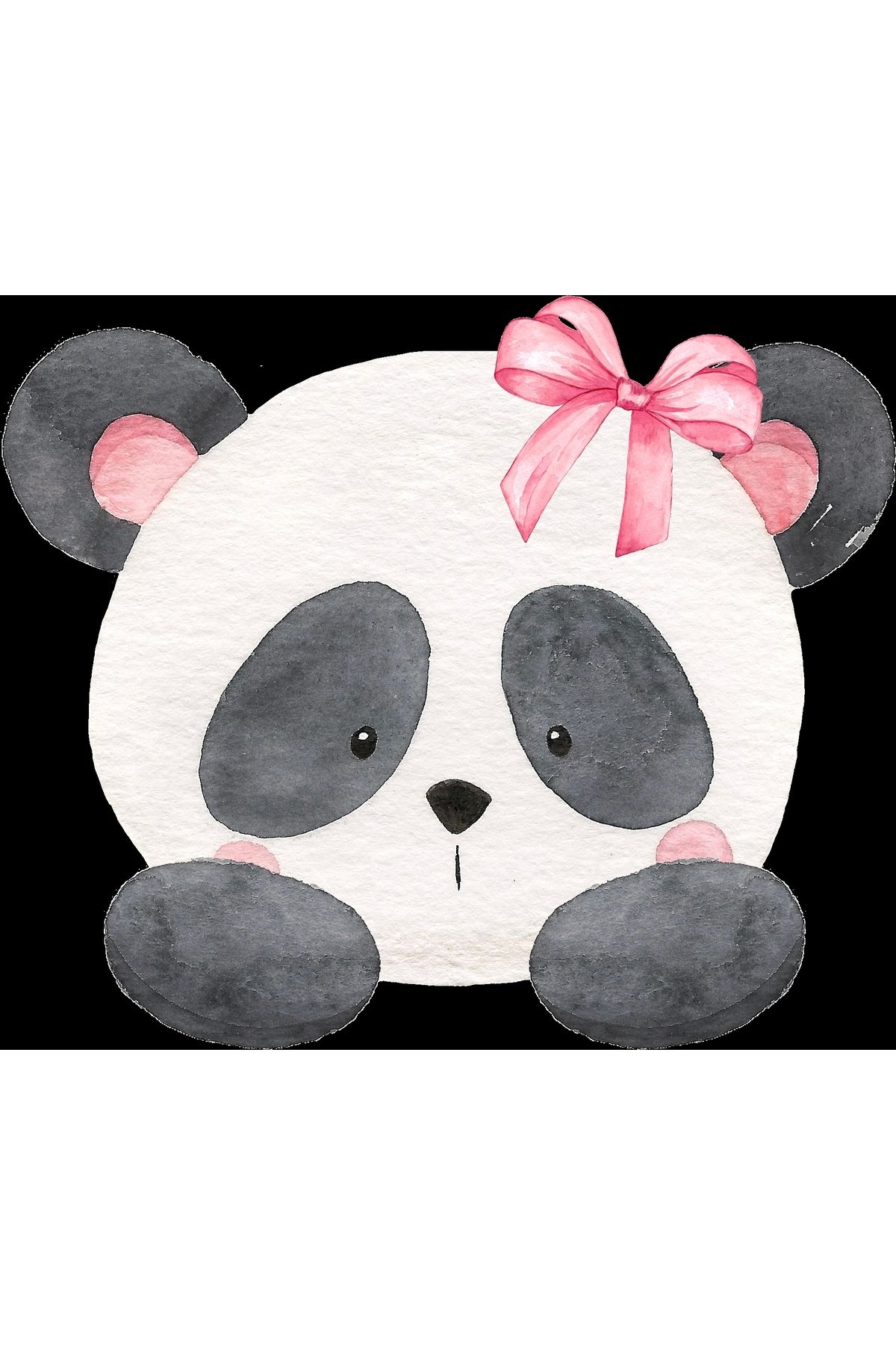 Reysa Tasarım Fiyonklu Panda Kafası Duvar Stickerı